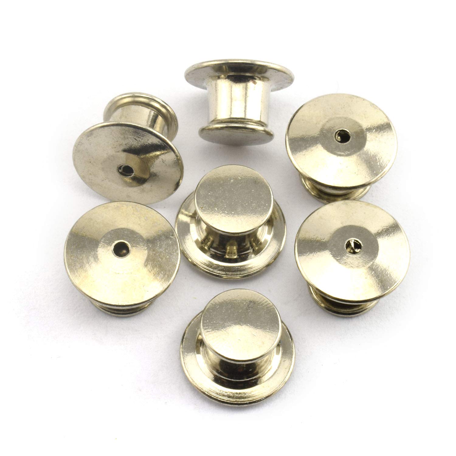 LQ Industrial 12PCS Metal Locking Pin Backs Clasp Bulk Pin Keepers