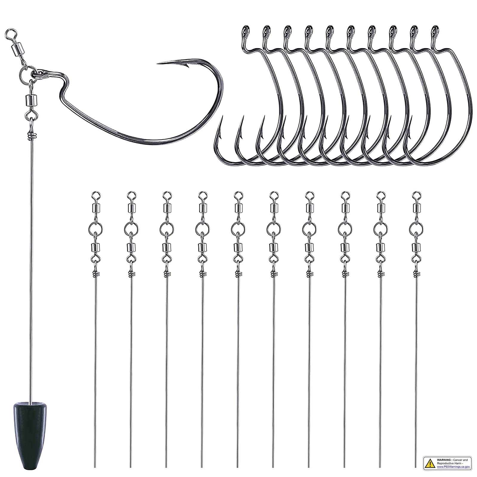 Fishing Accessories Kit With Fishing Swivels Hooks Sinker Weights