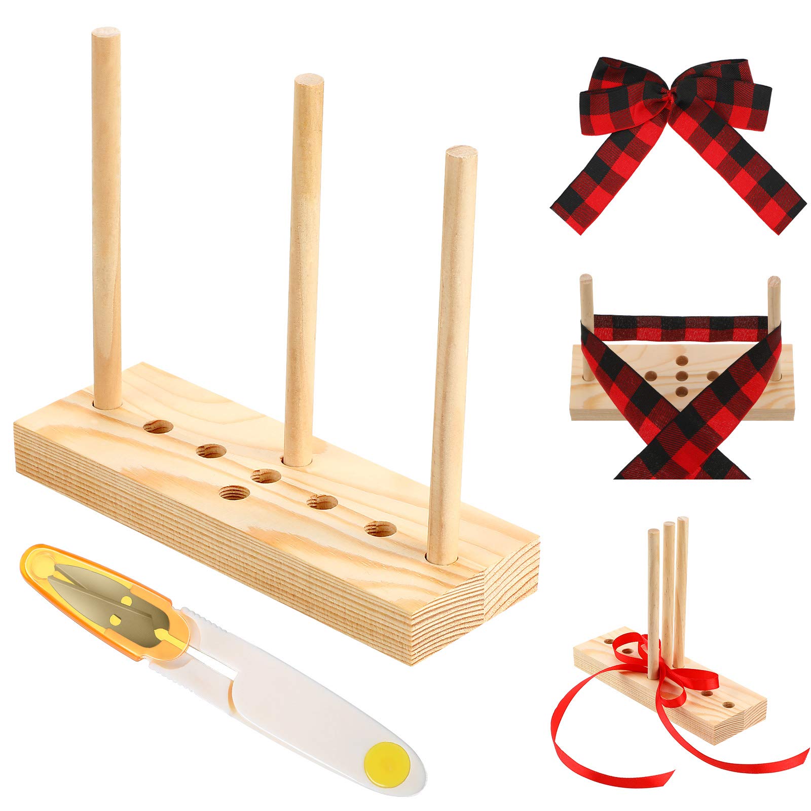 Bow Maker for Ribbon Wreath Wooden Bow Maker Tool with U-Shaped