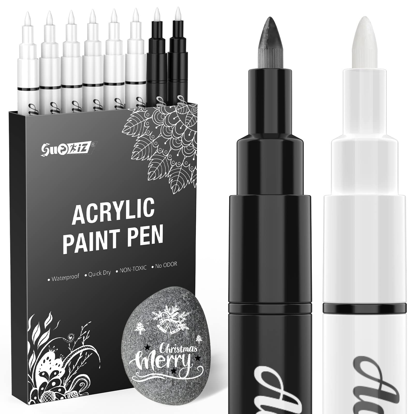 White Paint Pen 8 Pack 0.7mm Acrylic Paint Pens Acrylic Markers 6