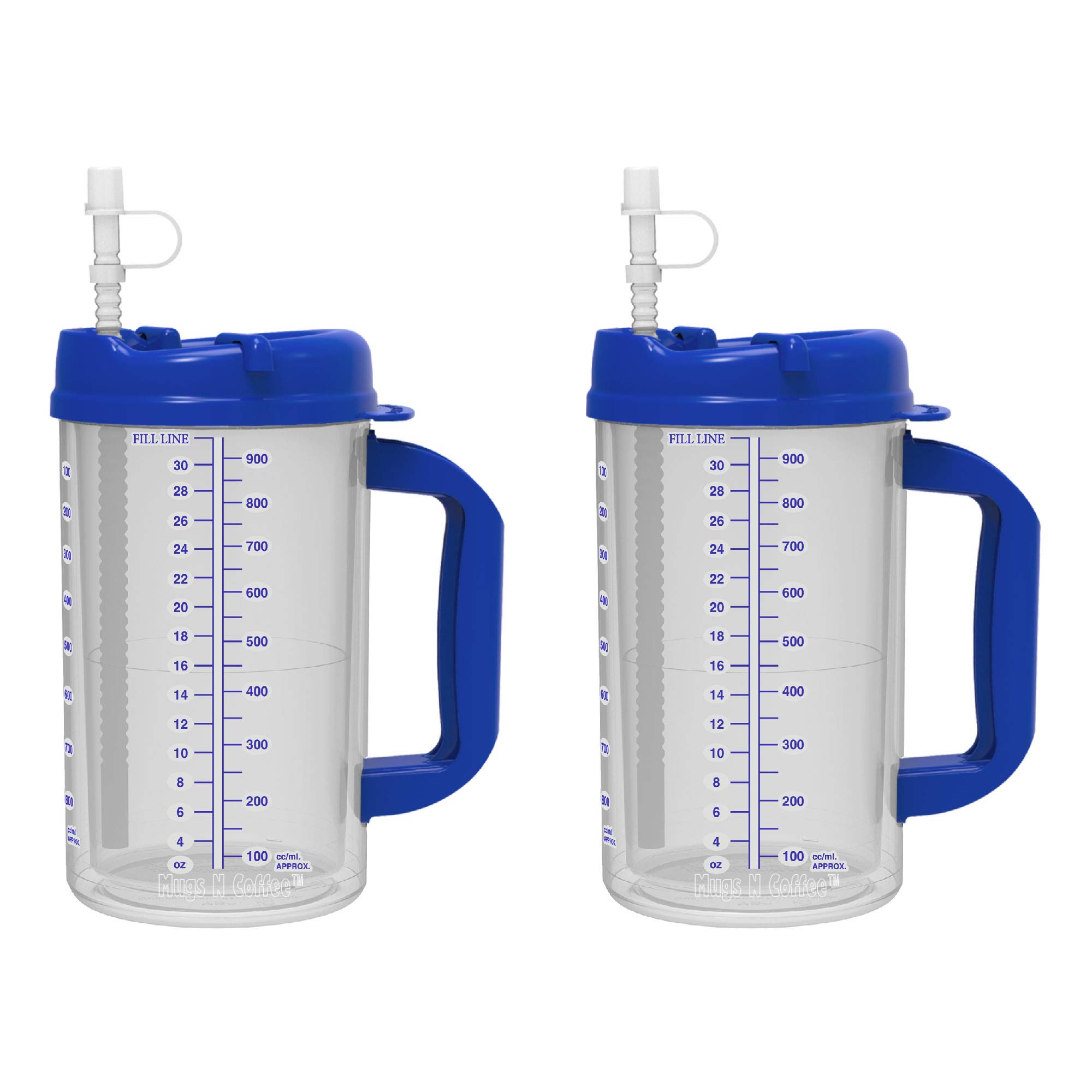 32 oz Double Wall Insulated Hospital Mug - Cold Drink Mug - Large Carry  Handle - Includes Straw (2