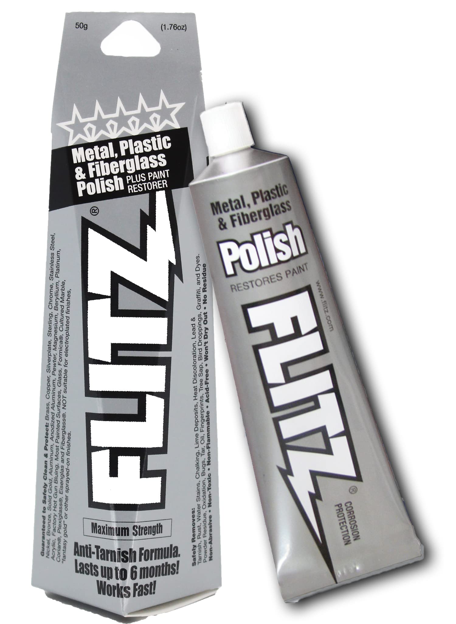 Flitz Multi-Purpose Polish and Cleaner Paste for Metal, Plastic,  Fiberglass, Aluminum, Jewelry, Sterling Silver: Great for Headlight  Restoration + Rust Remover, Made in the USA Paste Single