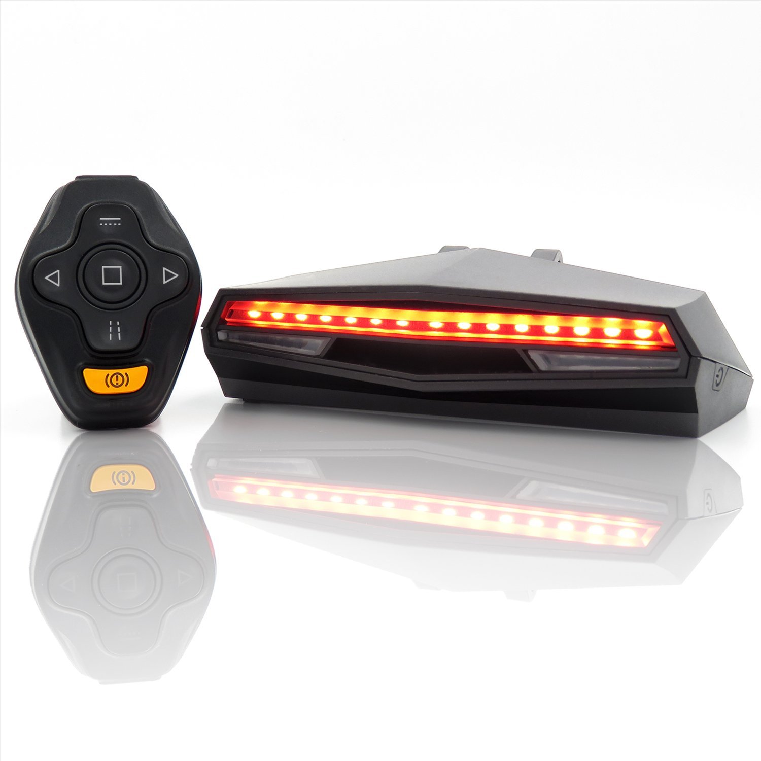 Oricycle Rechargeable Bike Tail Light LED - Remote Control, Turning Lights,  Ground Lane Alert, Waterproof, Easy Installation for Cycling Safety Warning  Light