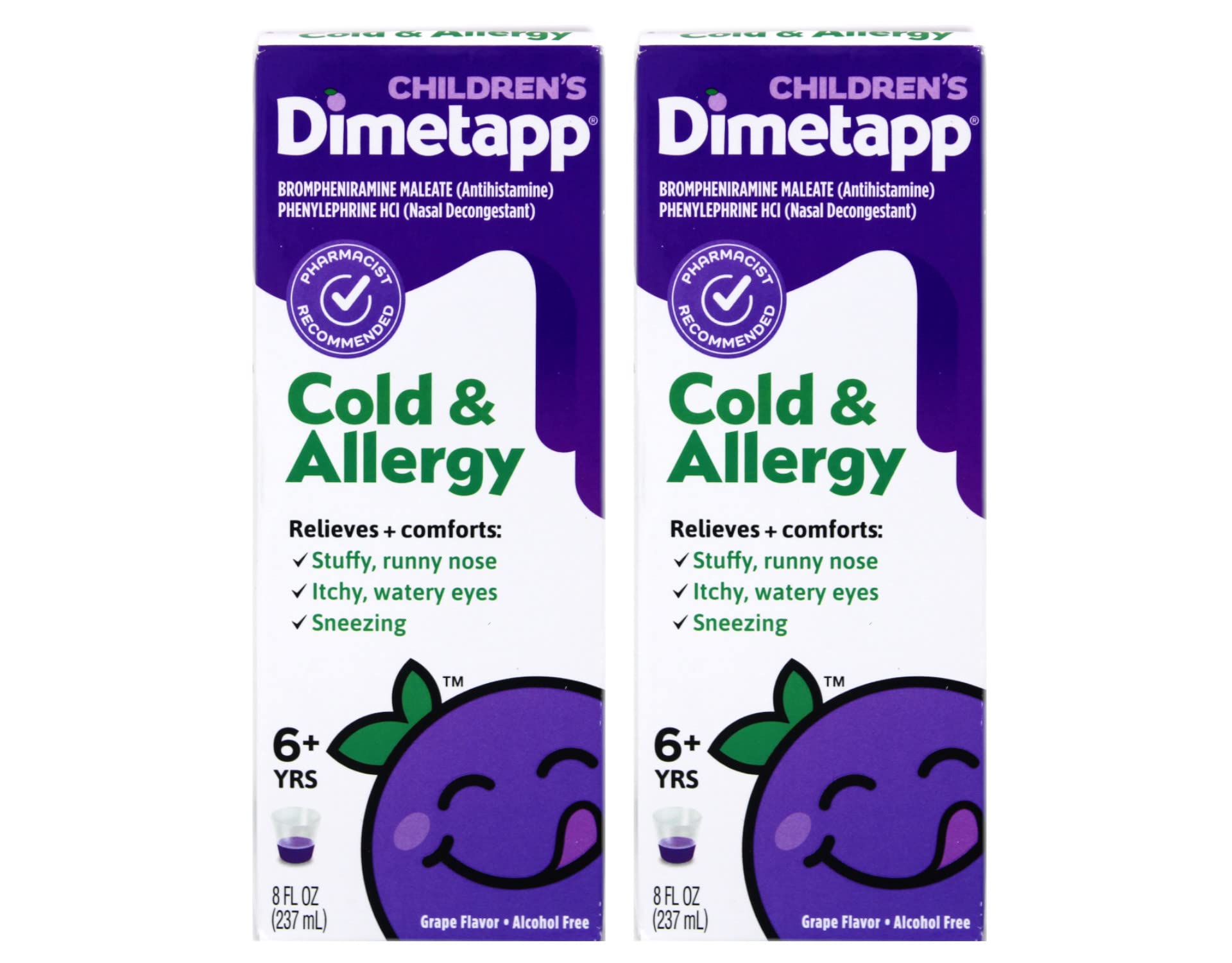 Children's Dimetapp Cold and Allergy Grape Flavored Cough Syrup 8 Ounce