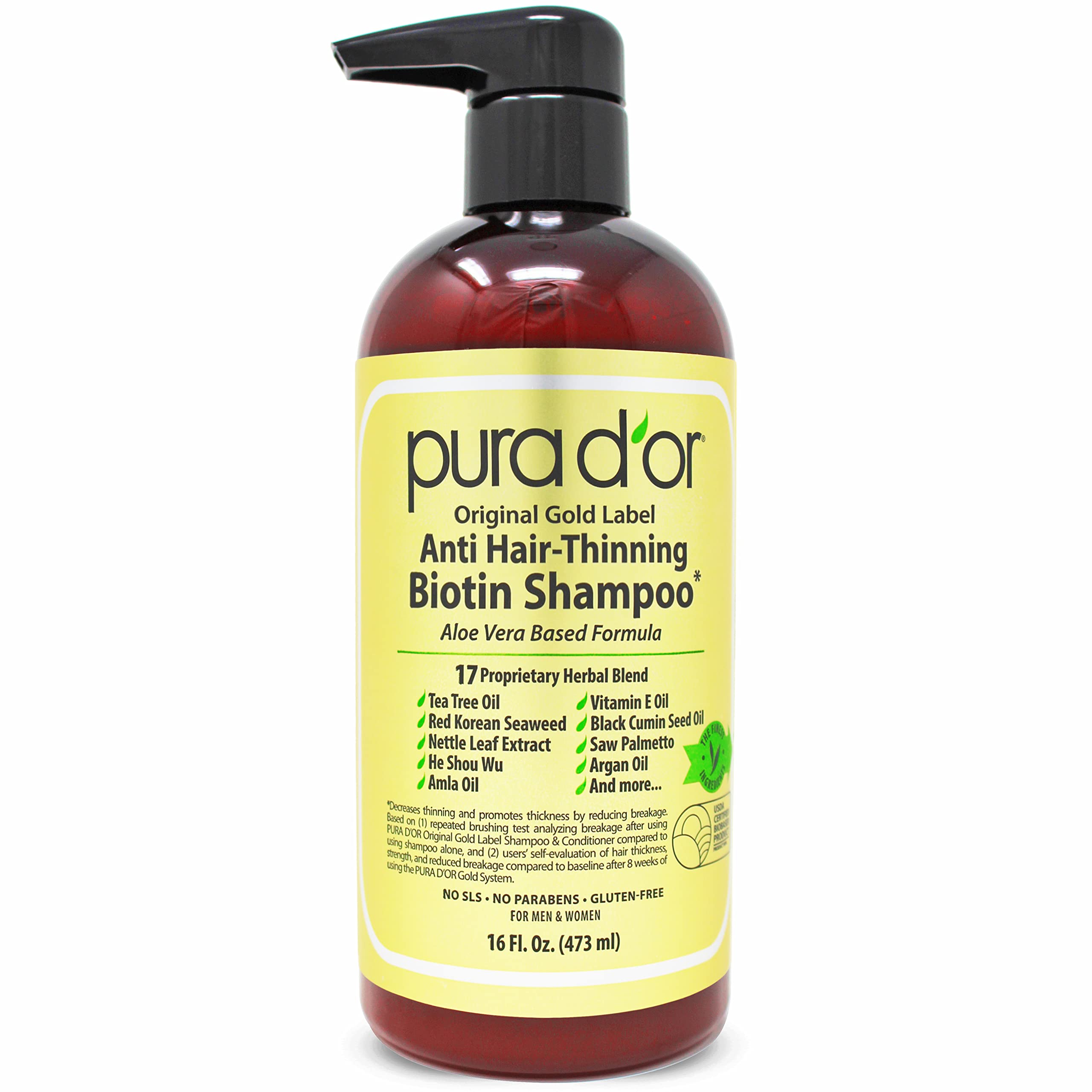 Pura D'or Advanced Therapy Shampoo, 24 fl oz/709 mL Ingredients and Reviews