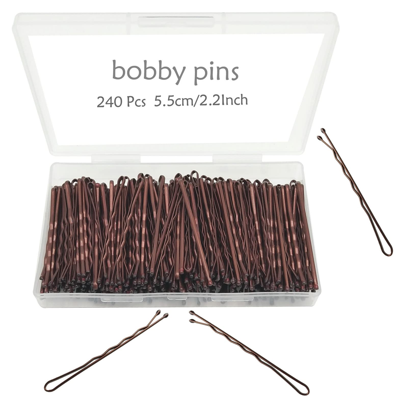 bobby pins brown, 240-Count hair pins with Cute Box, Premium bobby pin for  Kids, Girls