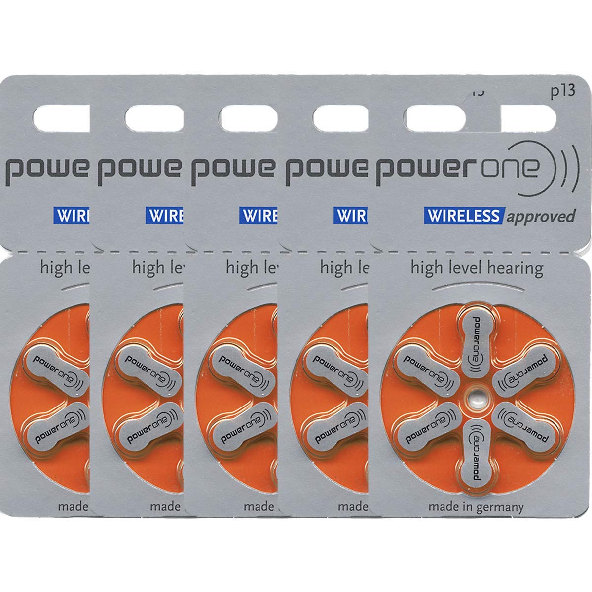 30 x Size p13 PowerOne Hearing Aid Batteries