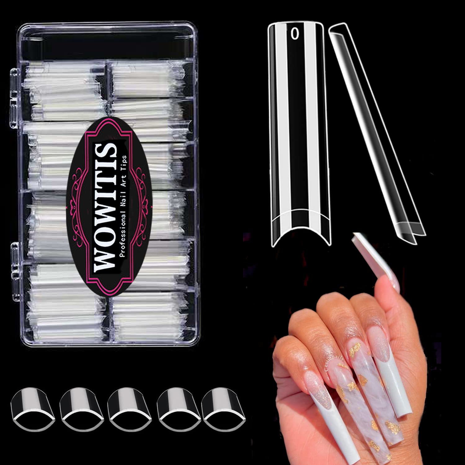 Deciniee Full Cover Gel Nail Tips, 240Pcs Square Straight Nail Tips fo –  EveryMarket