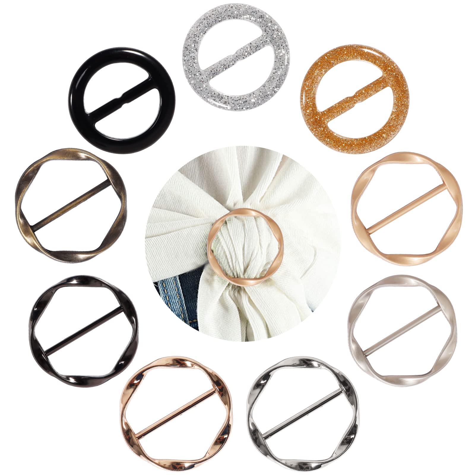 New Round Corner Knot DIY Crafts Garment Accessories Clothing Decor T-shirt  Clips Shirt Button Scarf Clips Ring Belt Buckle