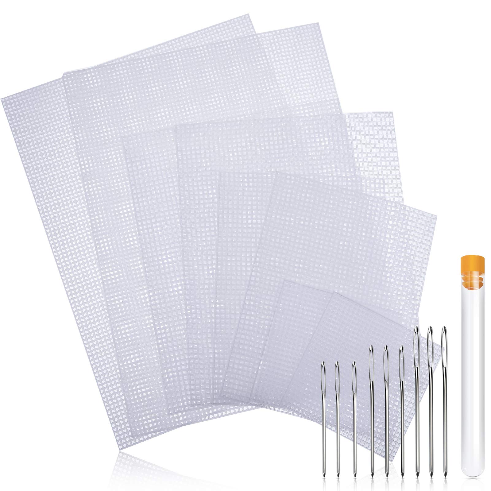 8 Pieces Clear Plastic Mesh Canvas Sheets (10 x 13.5 Inch, 8 x 10