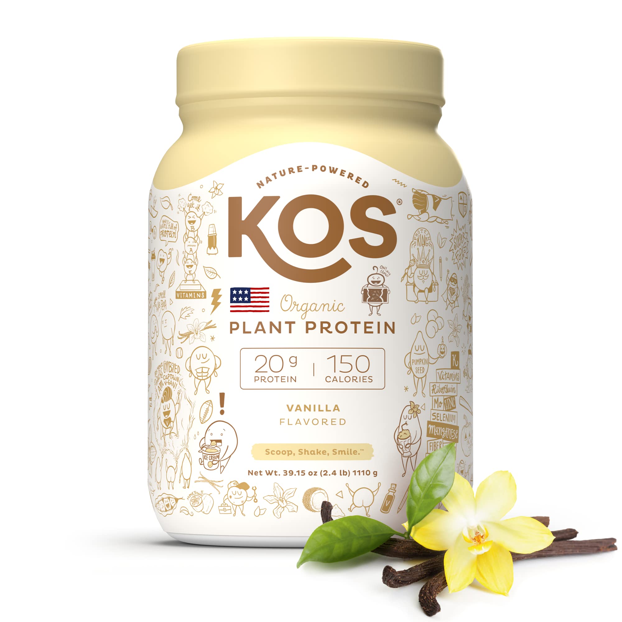 Kos Organic Plant Protein Vanilla 2.4 Lb (1110 G)