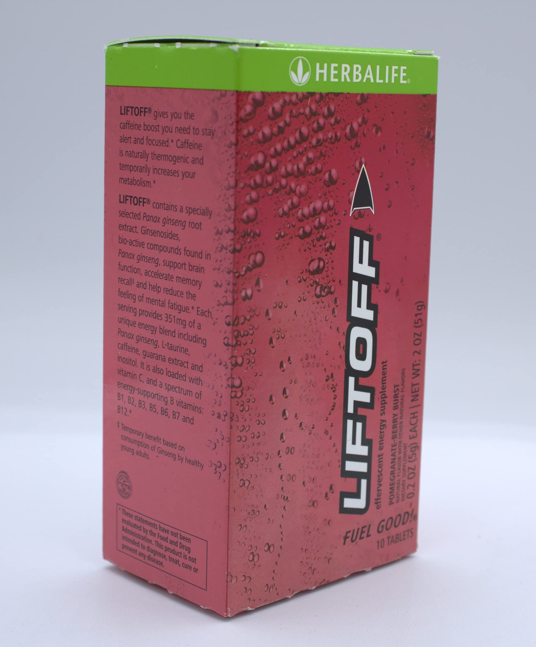 Herbalife Liftoff Energy Drink PomegranateBerry Burst 10 Tablets