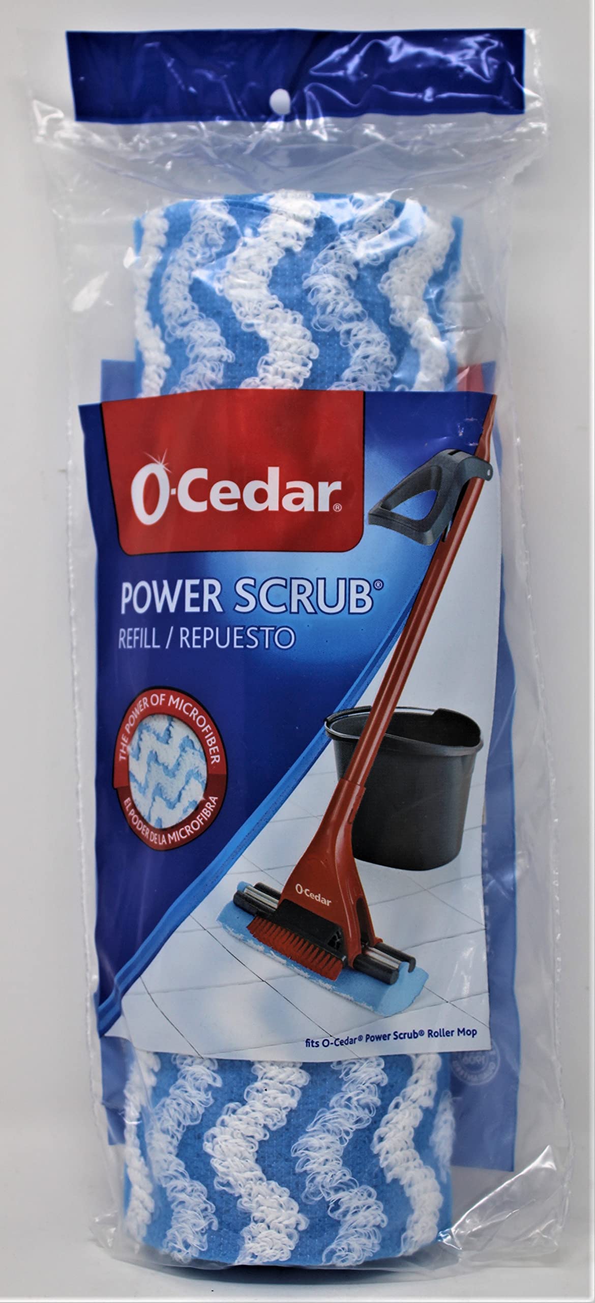 O-Cedar Power Scrub 10 in. L Sponge Microfiber Roller Mop Refill 1 pk