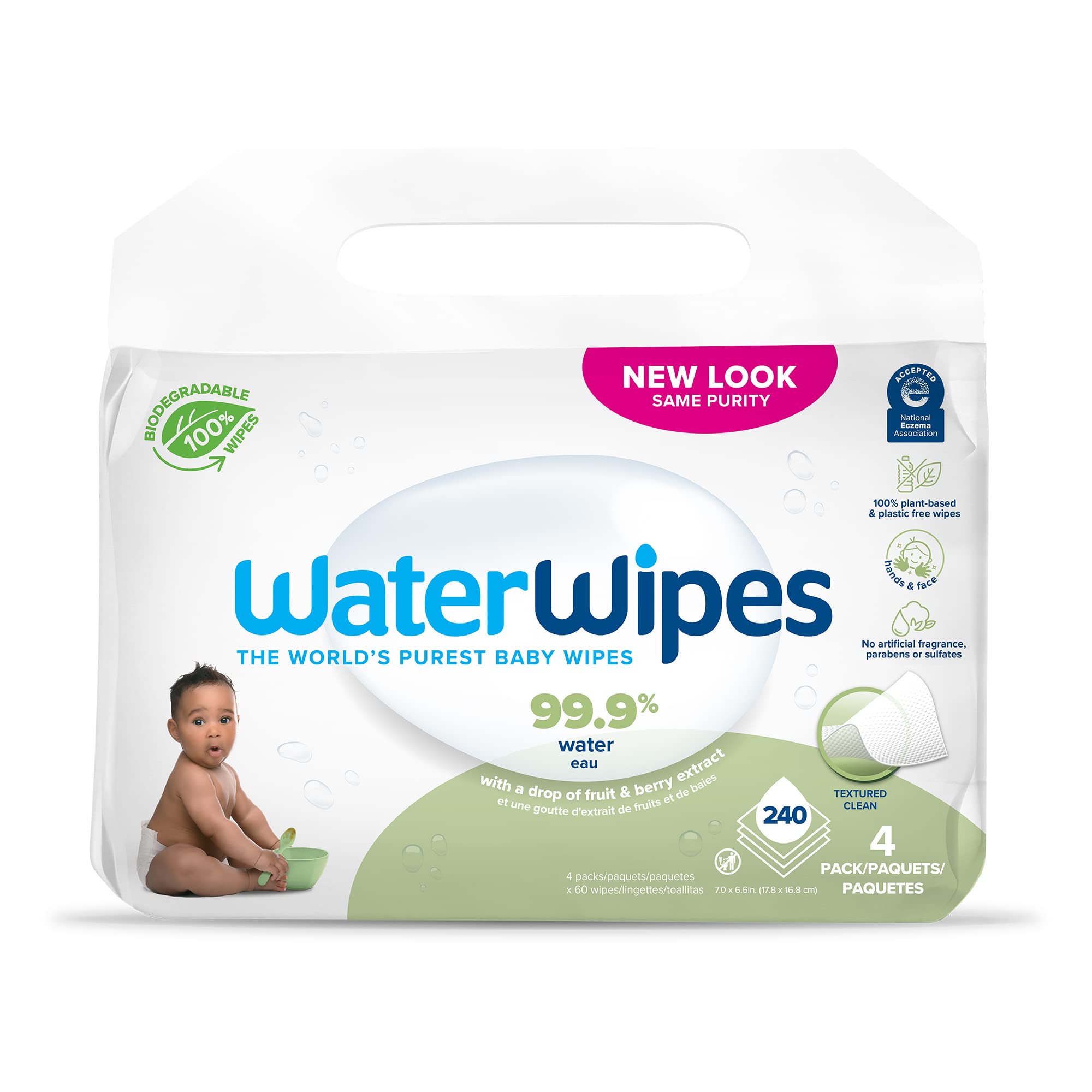 WaterWipes Textured Clean Baby Wipes 99.9% Water Unscented