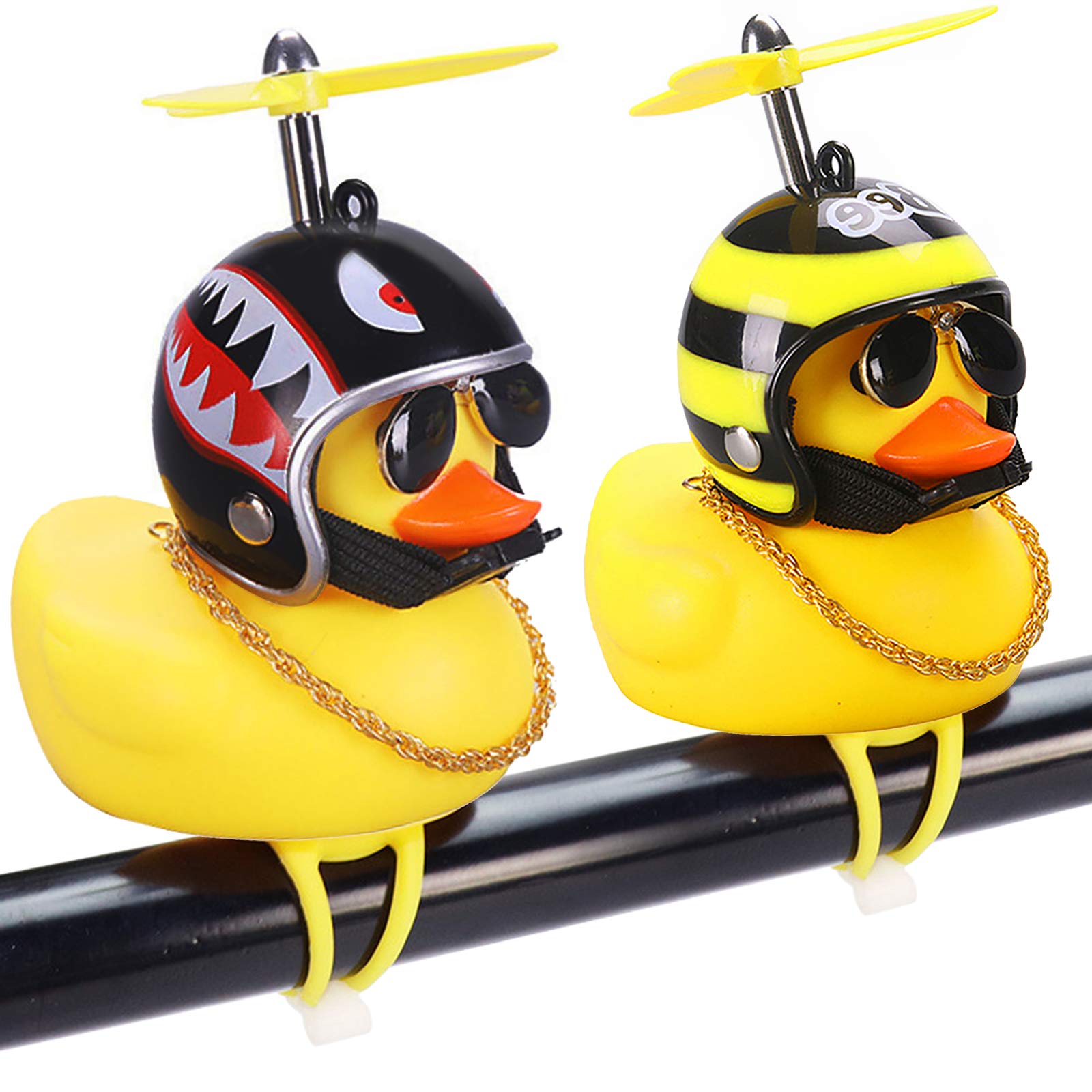 Rubber Duck Toy Motorcycle Bicycle Car Ornaments Yellow Duck Car