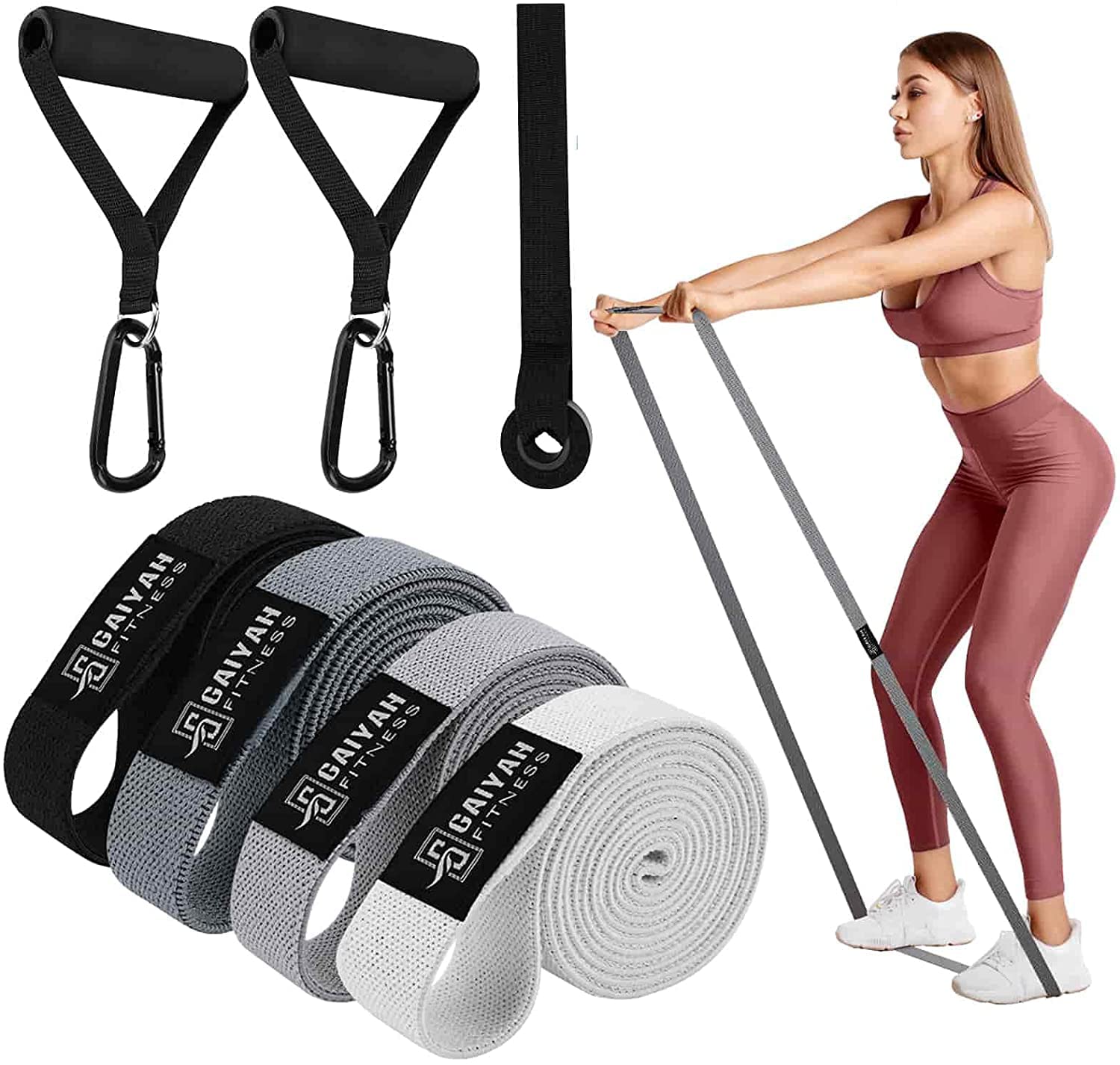 GAIYAH FITNESS Long Resistance Bands Fabric Resistance Bands Women Exercise  Bands Resistance For Women Pull Up