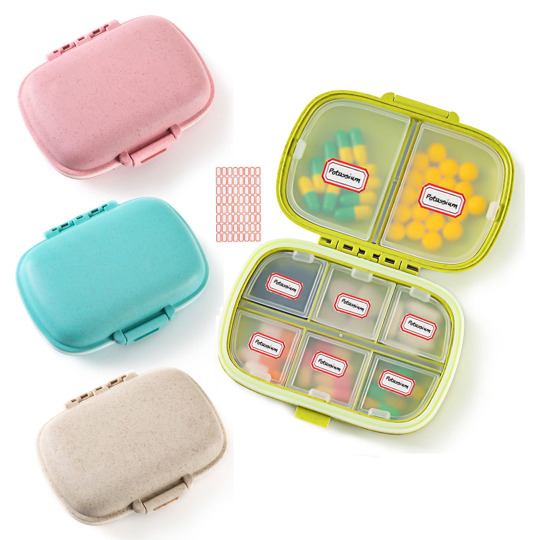 Water-Proof Compact Pill Container, For Vitamins & Meds, Travel