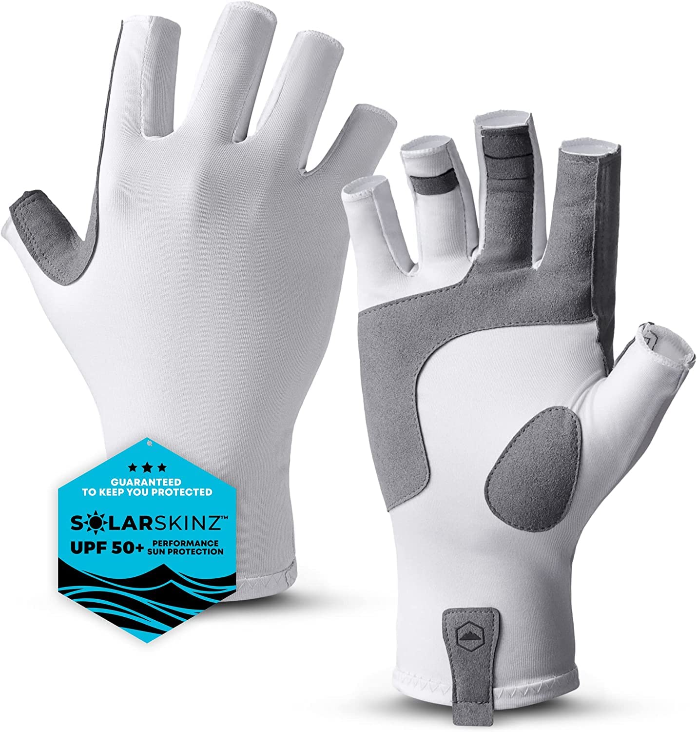 Tough Outdoors UV Fishing Gloves - Fingerless Fishing Gloves Men & Women -  UPF 50+ Sun Gloves - UV Protection Kayaking Gloves - Sun Protection Fishing  Gloves - Paddling Gloves & Sailing Gloves L / XL White