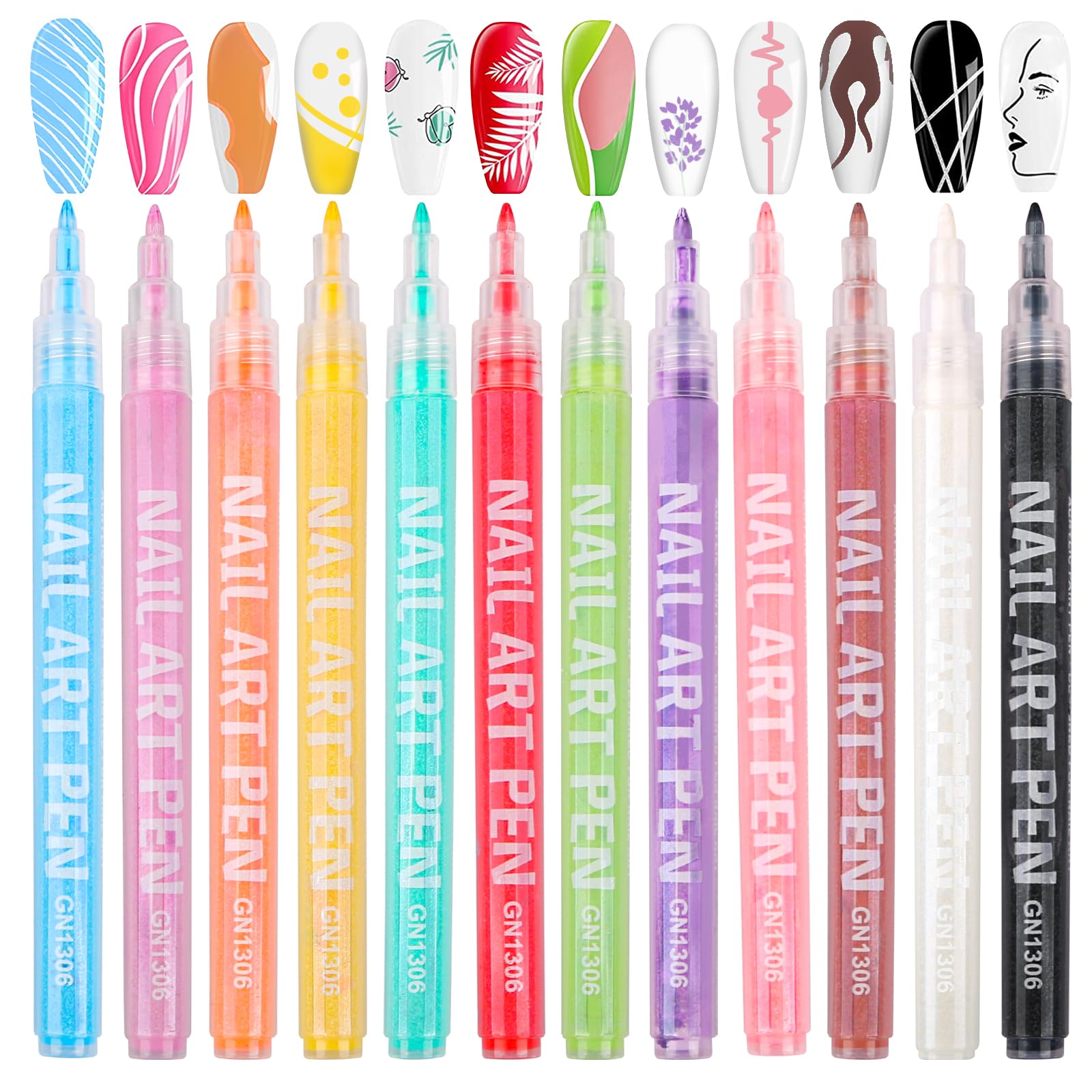 12 Couleurs 3D Stylo Nail Art Graffiti Pen Stylo Nail Art Vernis à