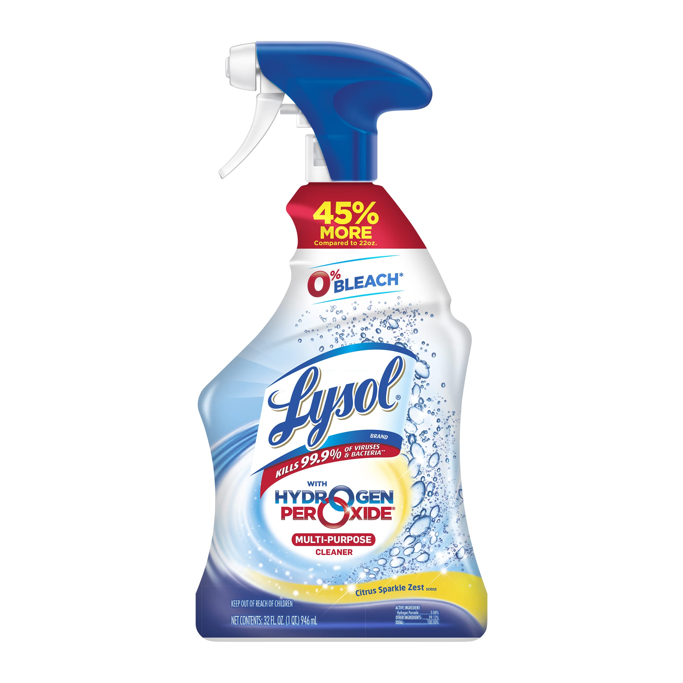 Lysol Multi Purpose Cleaner Spray, For Cleaning and Disinfecting, Bleach  Free (Contains Hydrogen Peroxide), Citrus Scent,