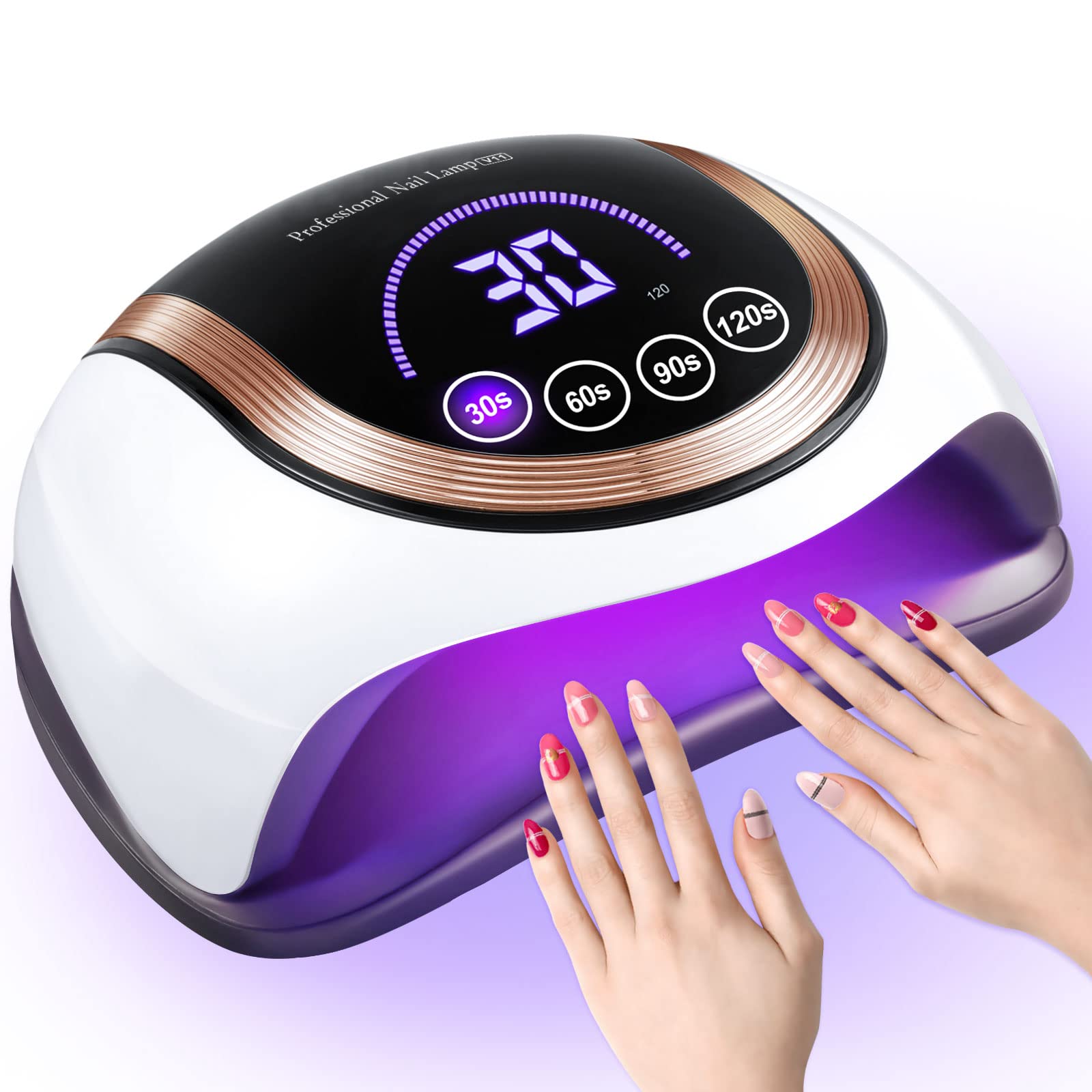 UV LED Nail Lamp for Double Hands NAXBEY 180W UV Light Nails Gel Nail Dryer  with