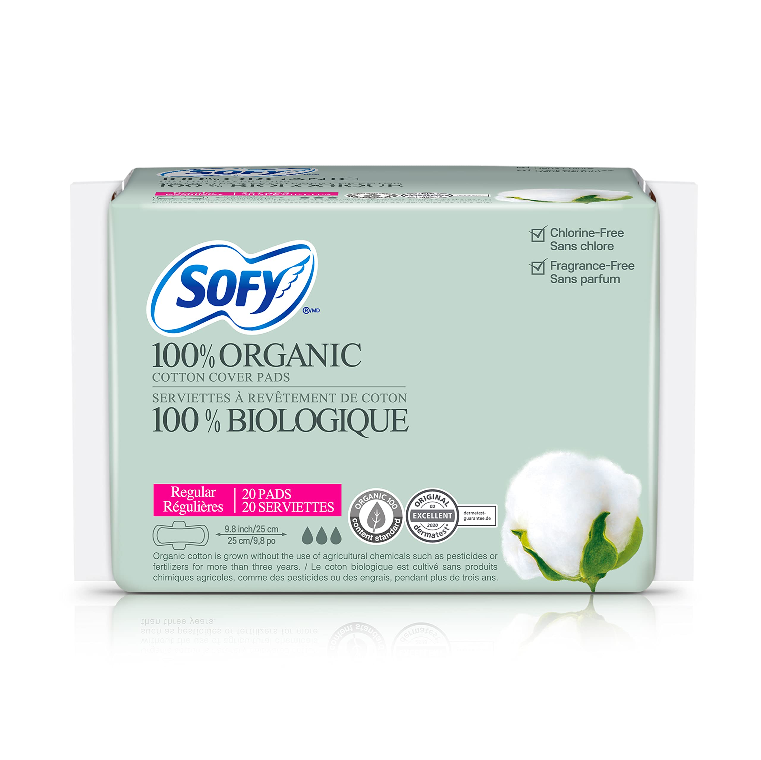Sofy Organic Cotton Sanitary Pads Certified Organic Regular Napkins 