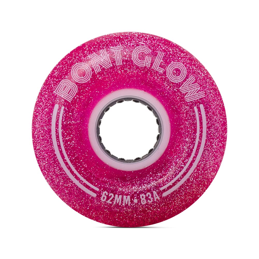 Bont Glow LED Roller Skate Wheels - Light Up 62mm Hybrid Indoor/Outdoor Wheels No Batteries Needed