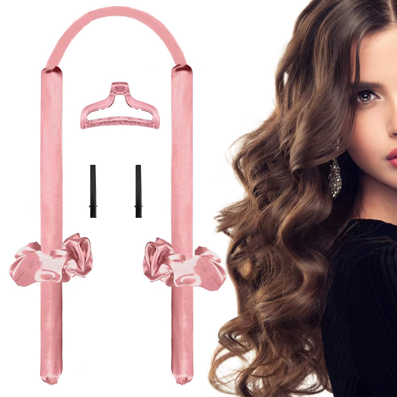 Heatless Hair Curlers for Long Hair, No Heat Curl Ribbon Design with Hair  Clips and Scrunchie, Overnight Silk Heatless Curls Headband, Soft Heatless  Curling Rod Headband for Natural Hair (Pink)