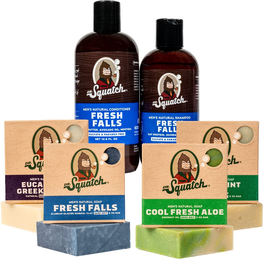 Dr. Squatch Men's Bar Soap FRESH Expanded Pack: Men's Natural Bar