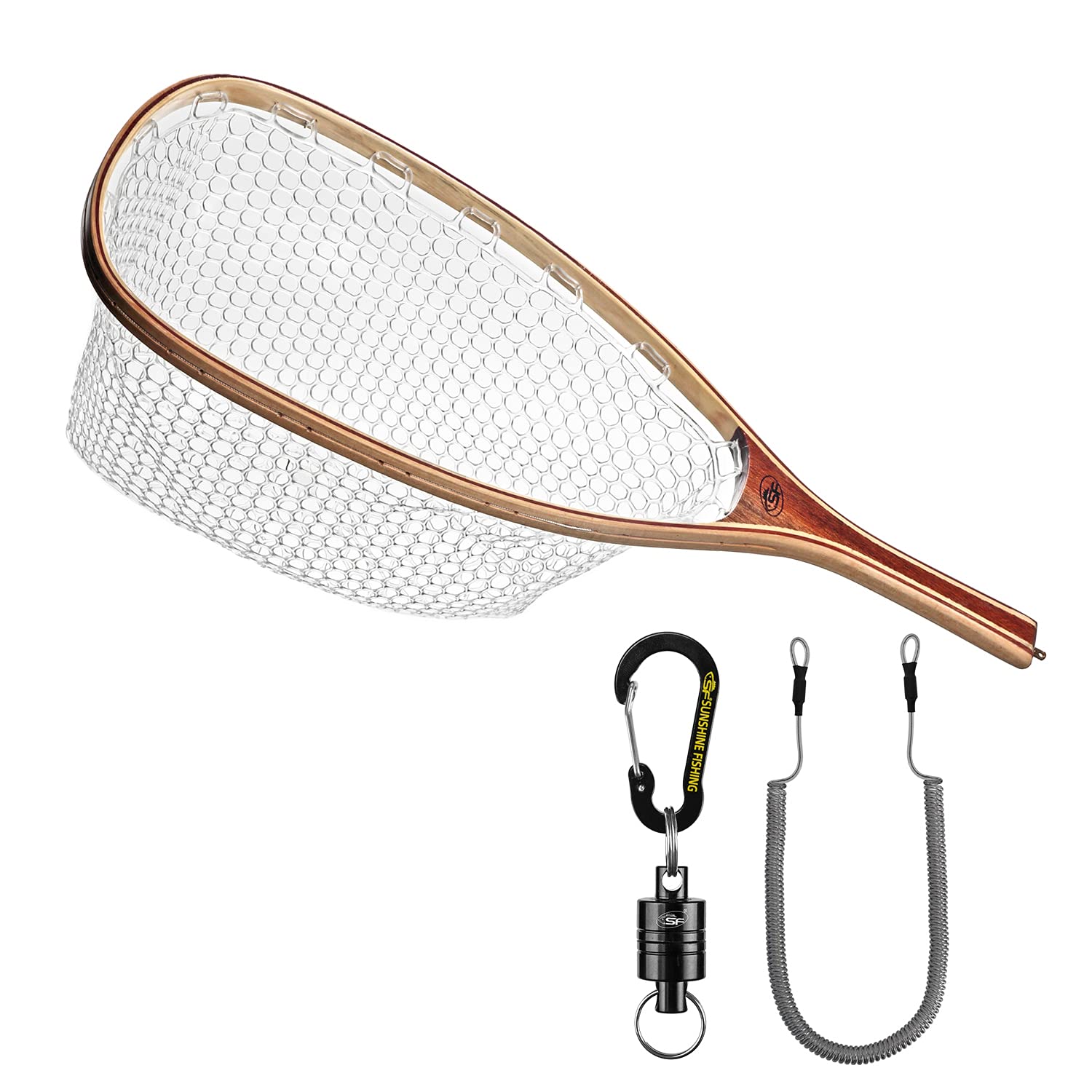 Fly Fishing Landing Net Wooden Frame Soft Rubber India | Ubuy