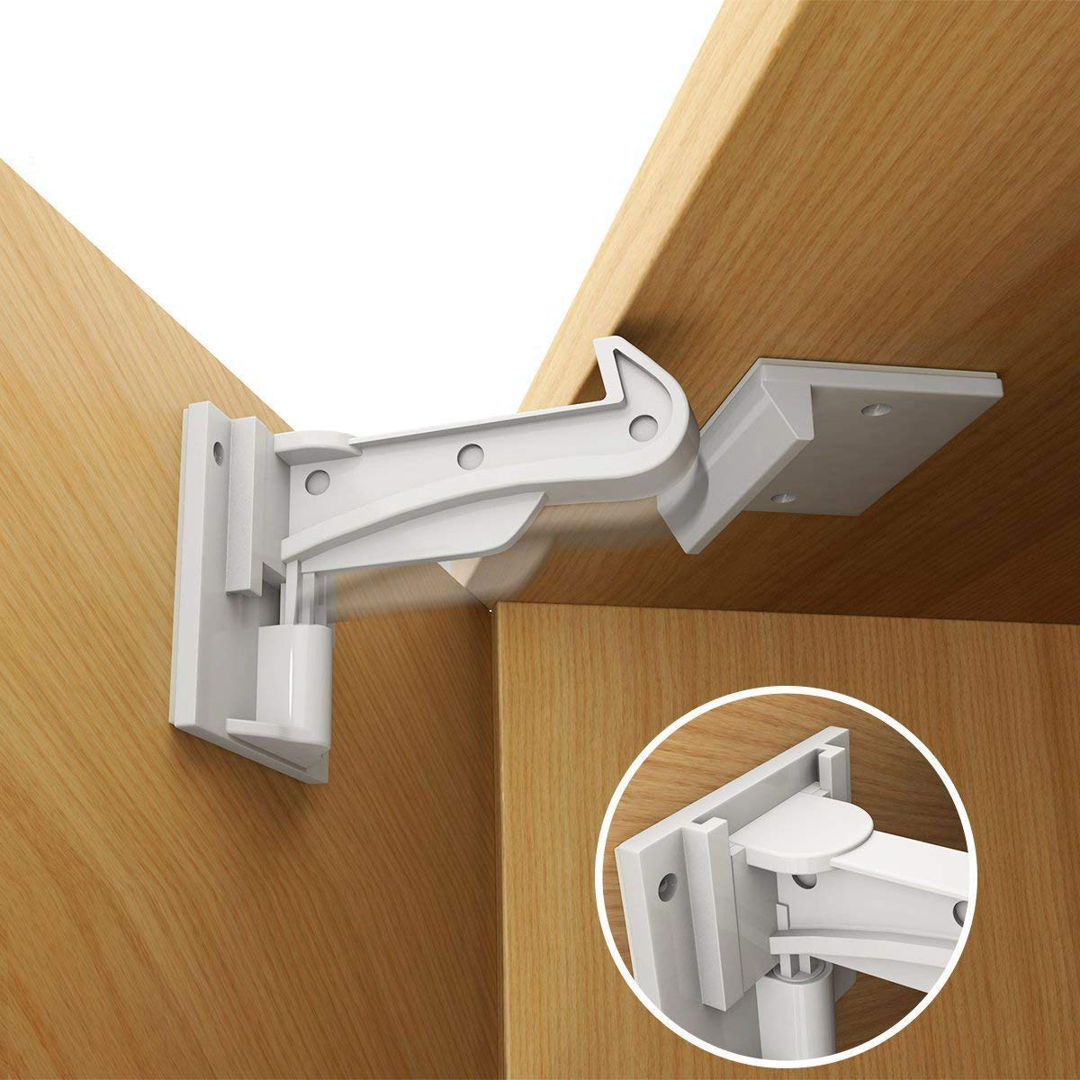 Cabinet Locks Child Safety Baby Proof Latches For Kitchen Bedroom Cabinets Cupboards Drawers With 3m Adhesive 20 S Durable Fixed Invisible Spring No Drill 10 Pack