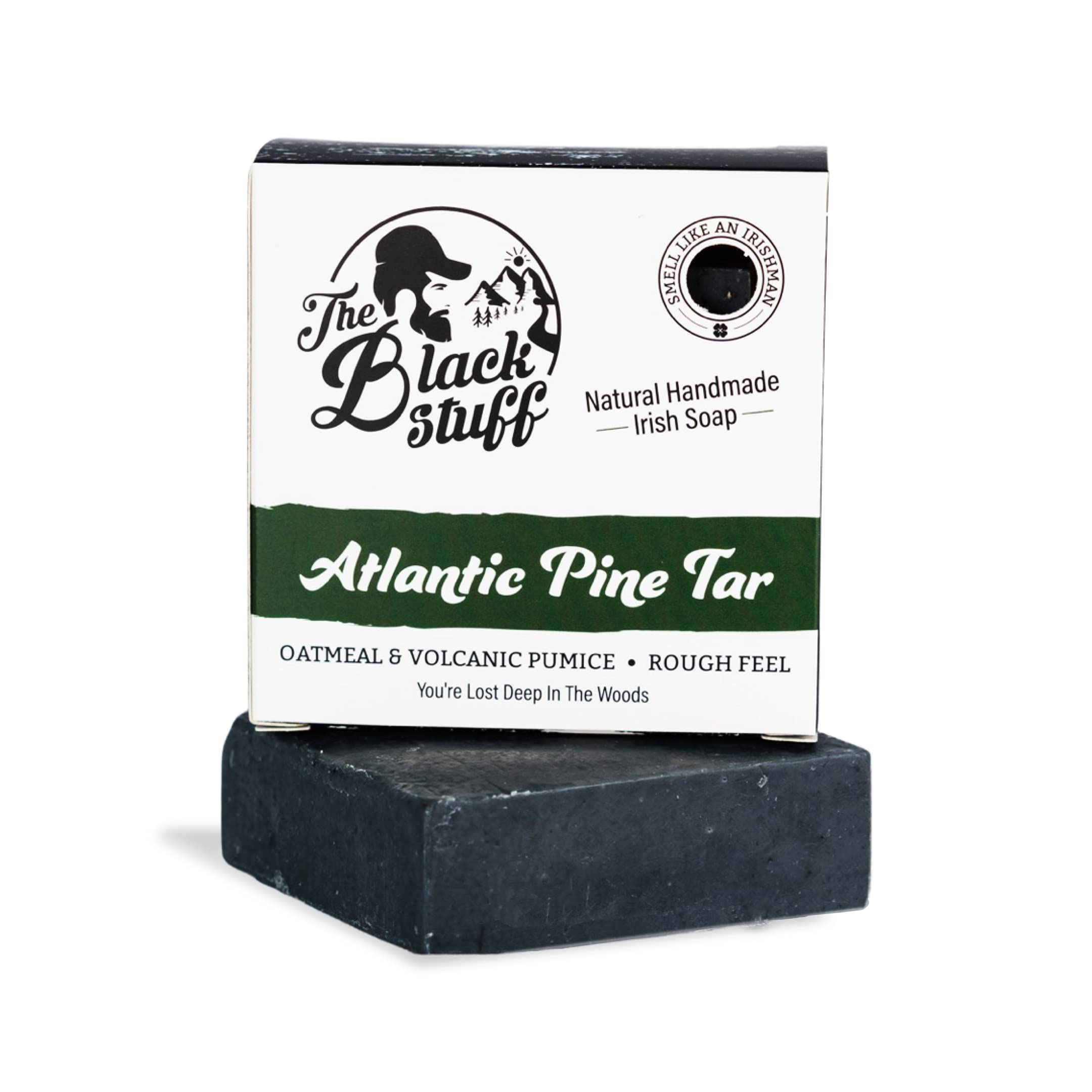 Pine Tar Soap For Men - Mens Natural Soap - Longer Lasting Handmade All  Natural Mens Soap - Bar Soap With Pine, Basil And Orange - Mens Natural Bar  Soap With Activated Charcoal Volcanic Pumice