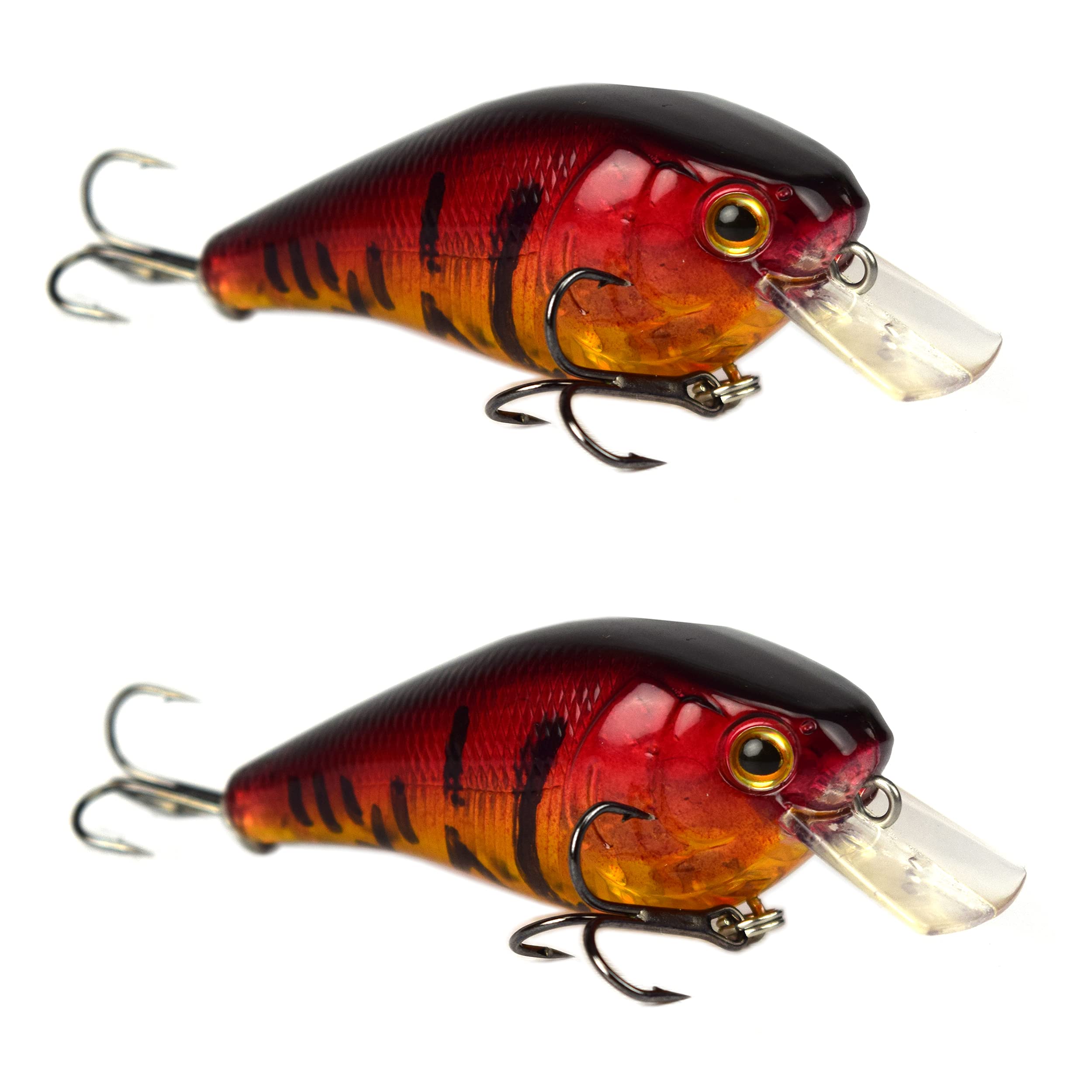 Tackle HD 2-Pack Square Bill Crankbait, 2.75 Lipped Rattle Crankbaits with  Fishing Hooks, Top Water Fishing Lures for Crappie, Walleye, Perch, or Bass  Fishing Red Craw
