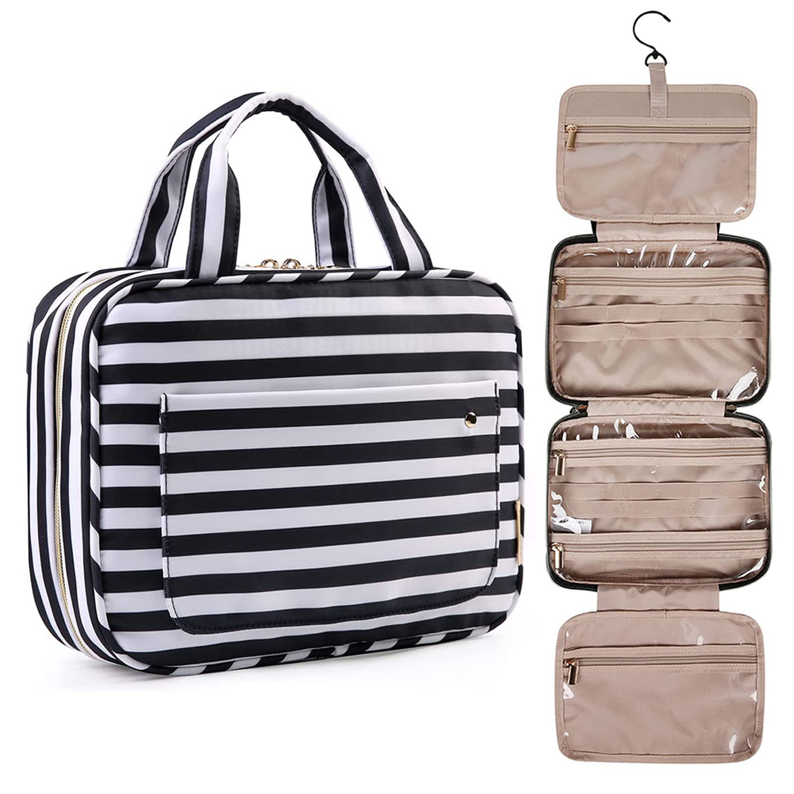 BAGSMART Toiletry Bag Travel Bag with Hanging Hook, Water-resistant Makeup  Cosmetic Bag Travel Organizer for
