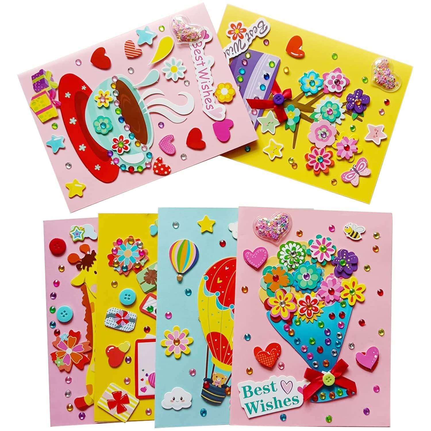 SHUSAY 6 Pcs Card Making Kits for Kids Greeting Card Making Kit