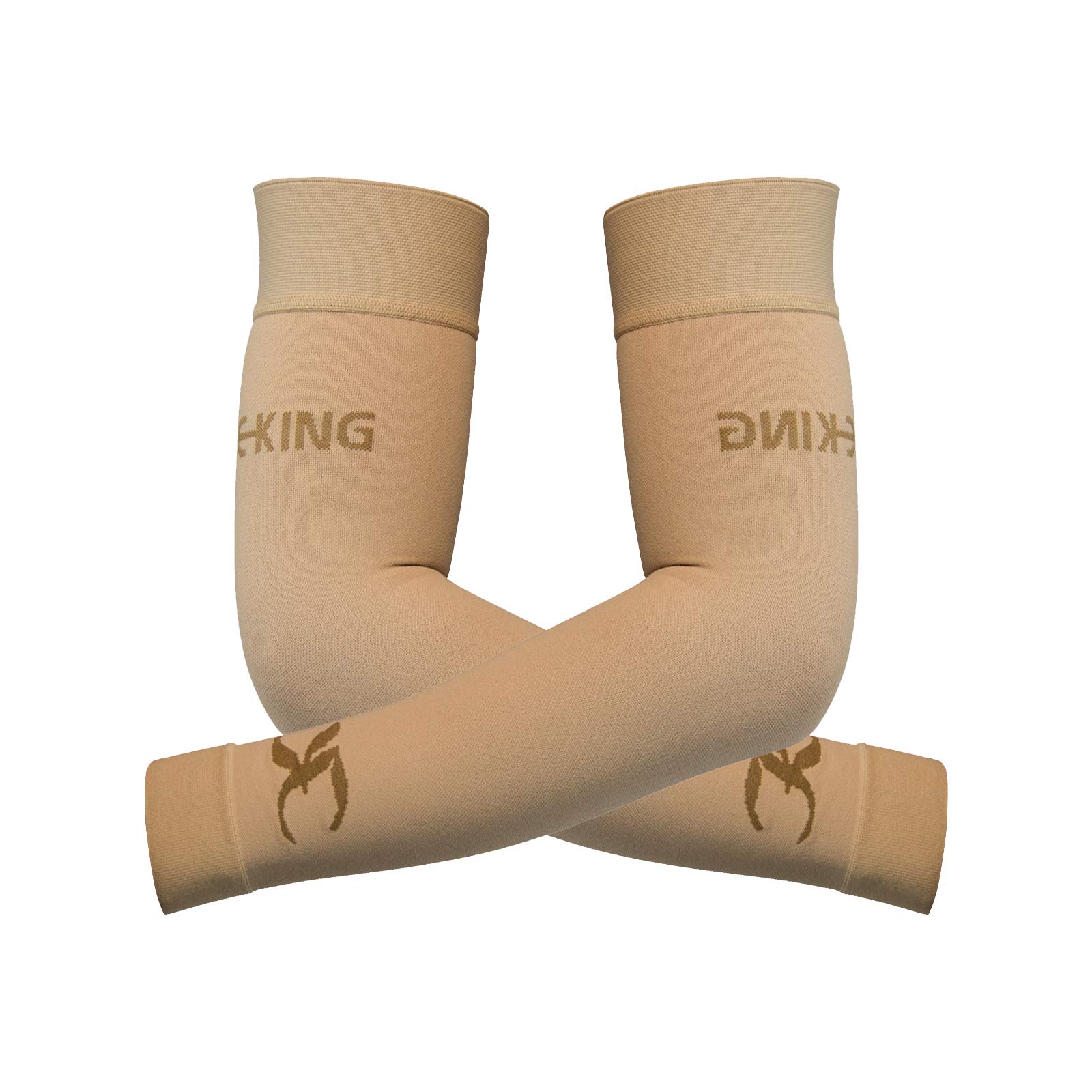 KEKING Lymphedema Compression Arm Sleeves for Men Women (Pair), No