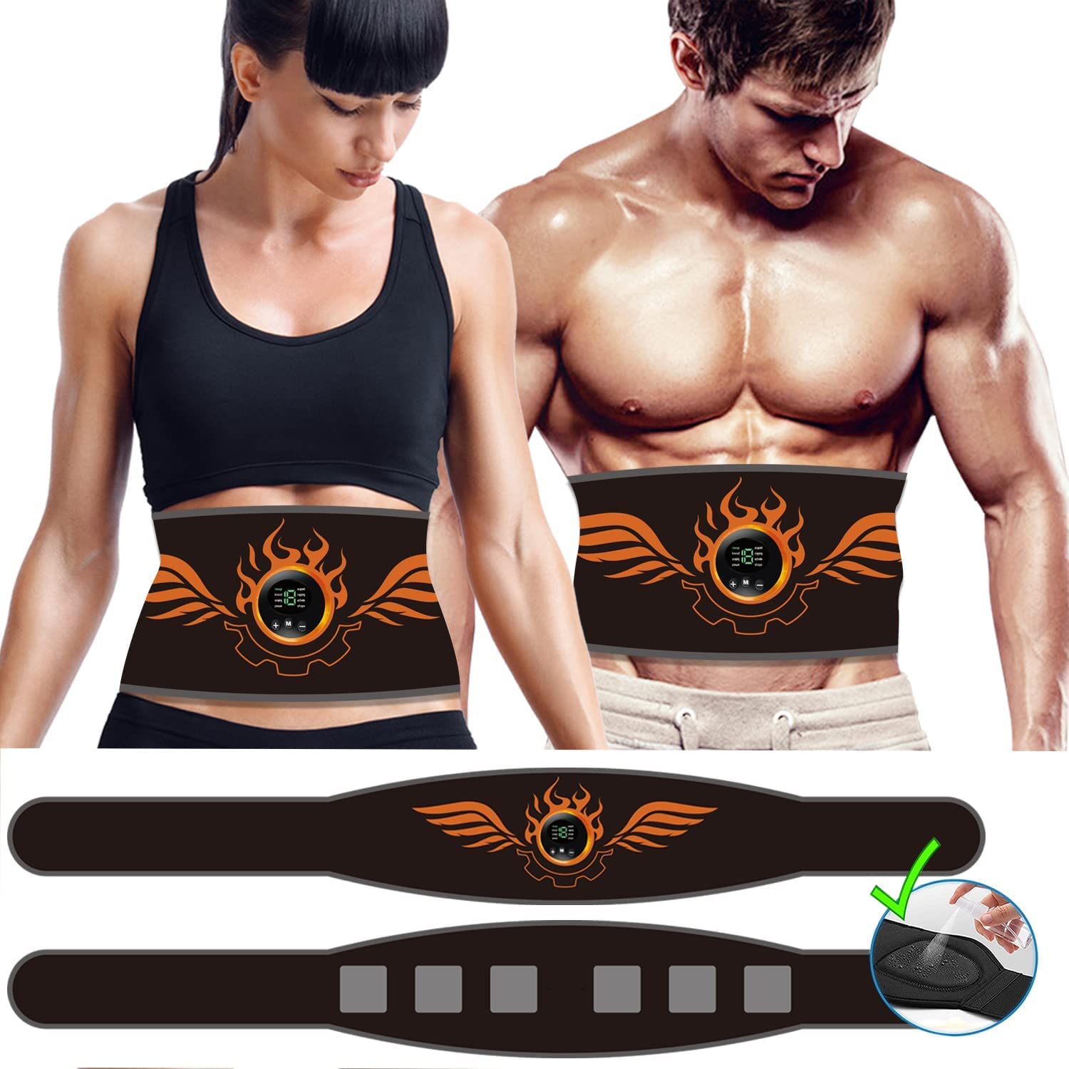  Abs Stimulator Replacement Gel Sheet Abdominal Toning Belt  Muscle Toner Ab Stimulator For Men Women