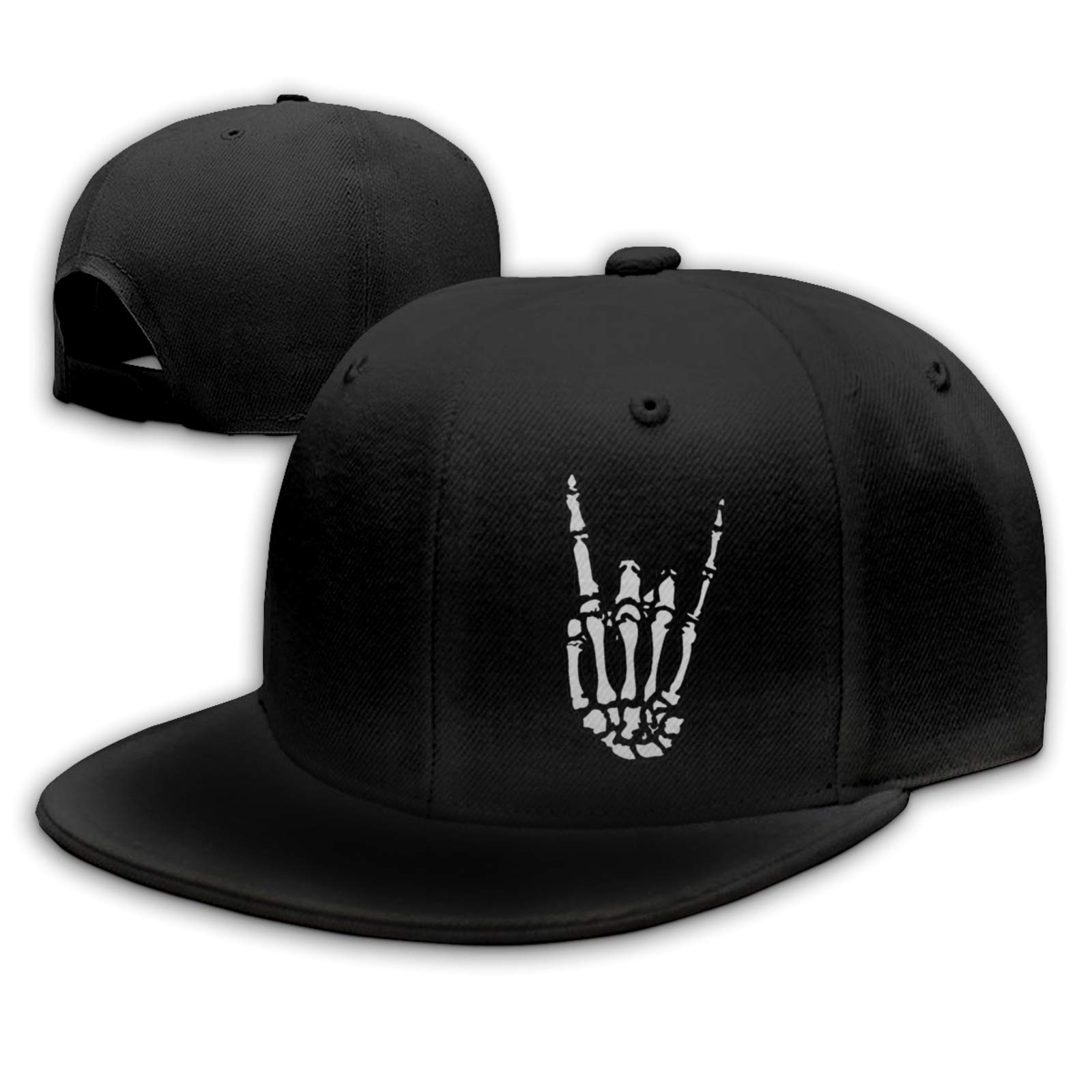 Negi Flat Bill Hats Snapback Hat Brim Baseball Cap for Men Adjustable  Black65 2