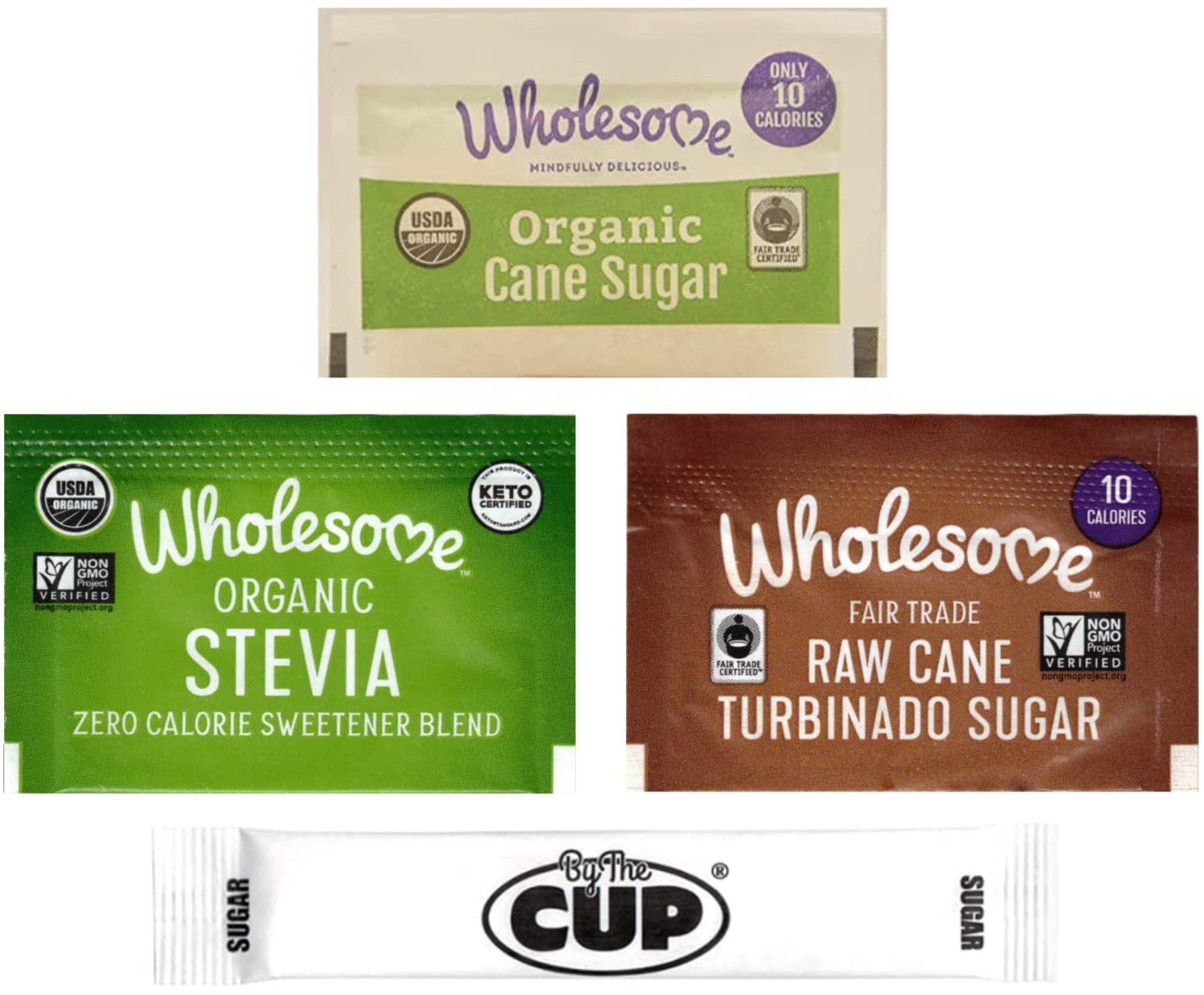 Wholesome Sugar Packet Variety Organic Cane Natural Raw Turbinado