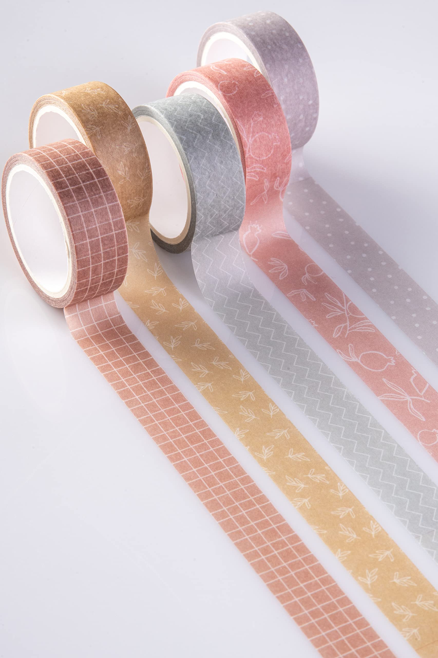 DIVERSEBEE Pastel Washi Tape Set, 5 Rolls Decorative Scrapbook