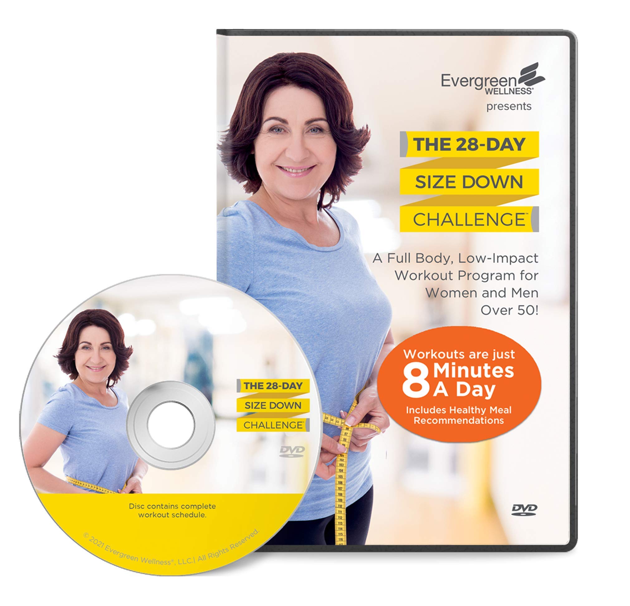 The 28 Day Size Down Challenge Low Impact Workout DVD for Women and Men A  Full Body Fitness Program for Seniors