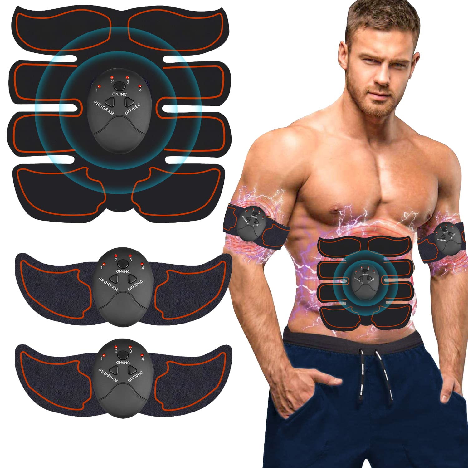 ABS Stimulator, Abs Trainer, Abs Toning Belt, Muscle Toner, Abdominal  Training Belt Workout Portable Fitness Equipment