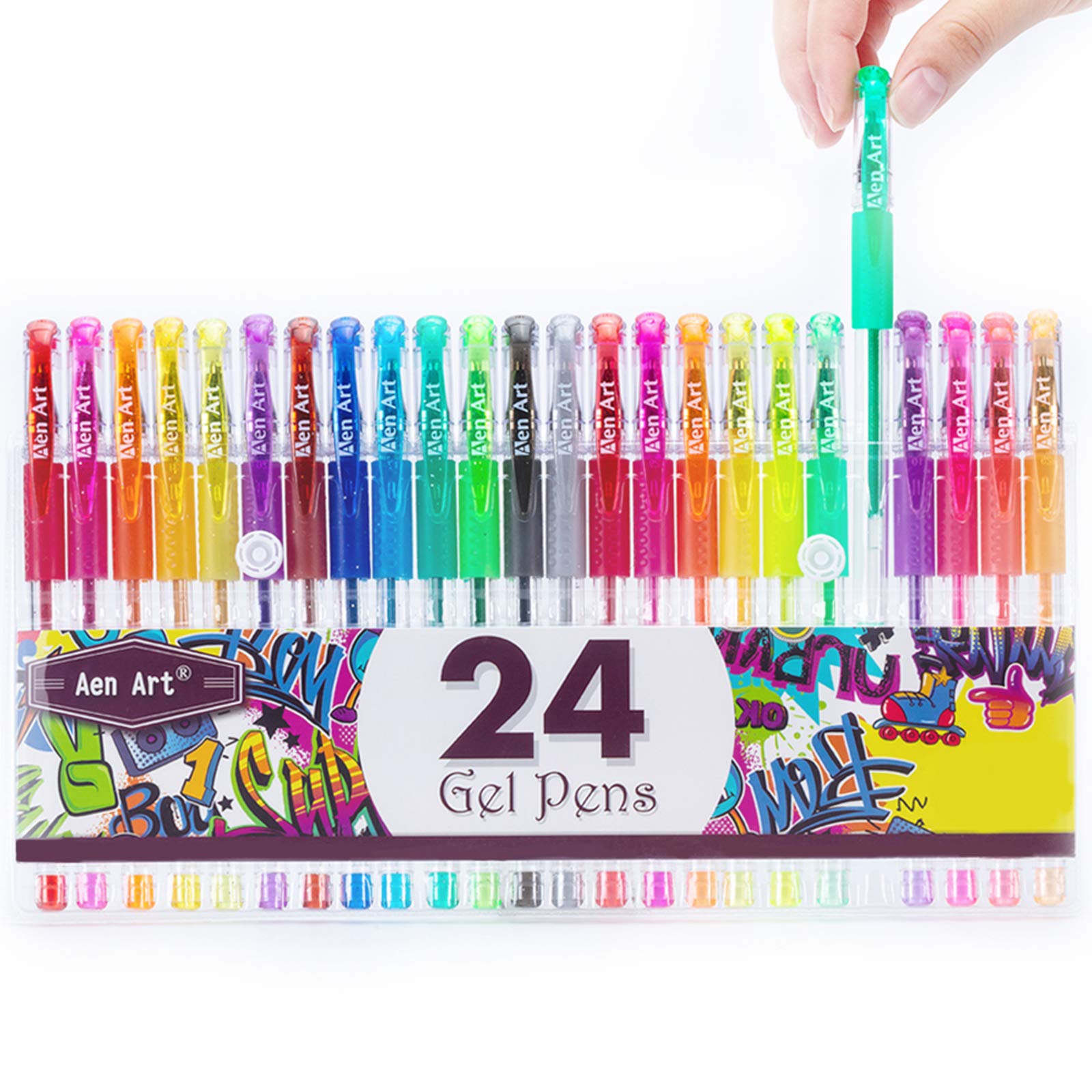 12/16/18/24 Colors Gel Pens Set Colored Pen Fine Point Art Marker Pen  Unique Colors for Adult Coloring Books Kid Doodling Scrapbooking Drawing  Writing Sketching Highlighter Pens