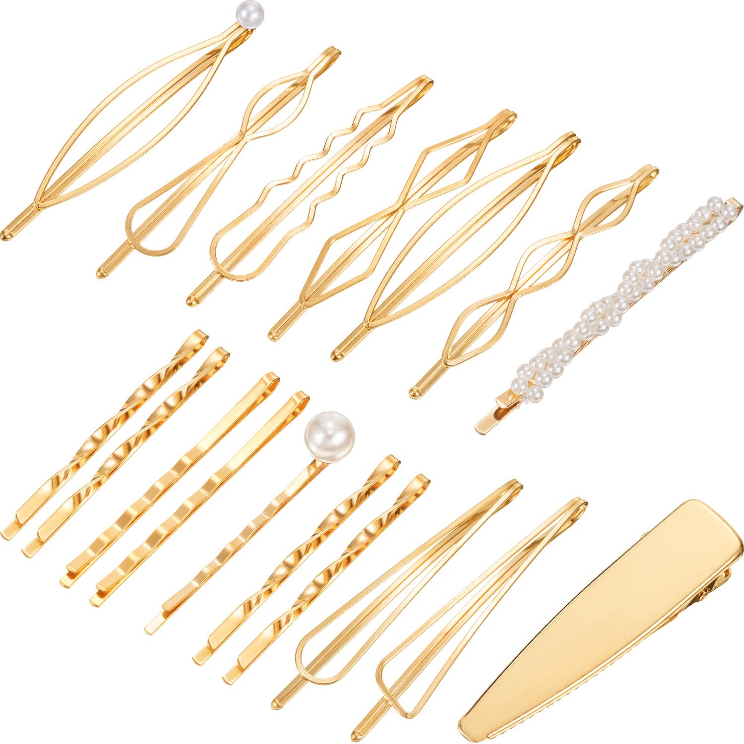 17 Pieces Gold Hair Clip Geometric Hair Pins Bobby Pin Hair Barrettes Metal  Gold Minimalist Hairpin