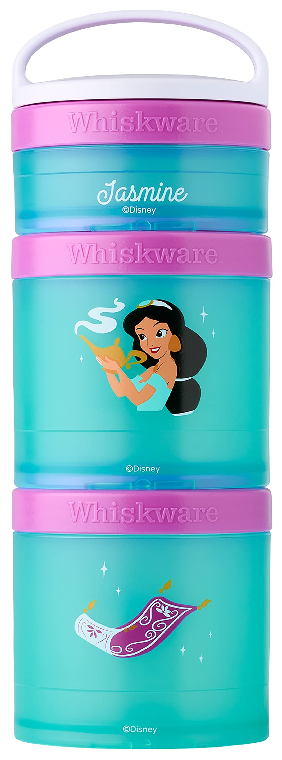 Whiskware Bluey Stackable Snack Containers for Kids and Toddlers, 3 Stackable Snack Cups for School and Travel, Bluey and Bingo, Let’s Do This!