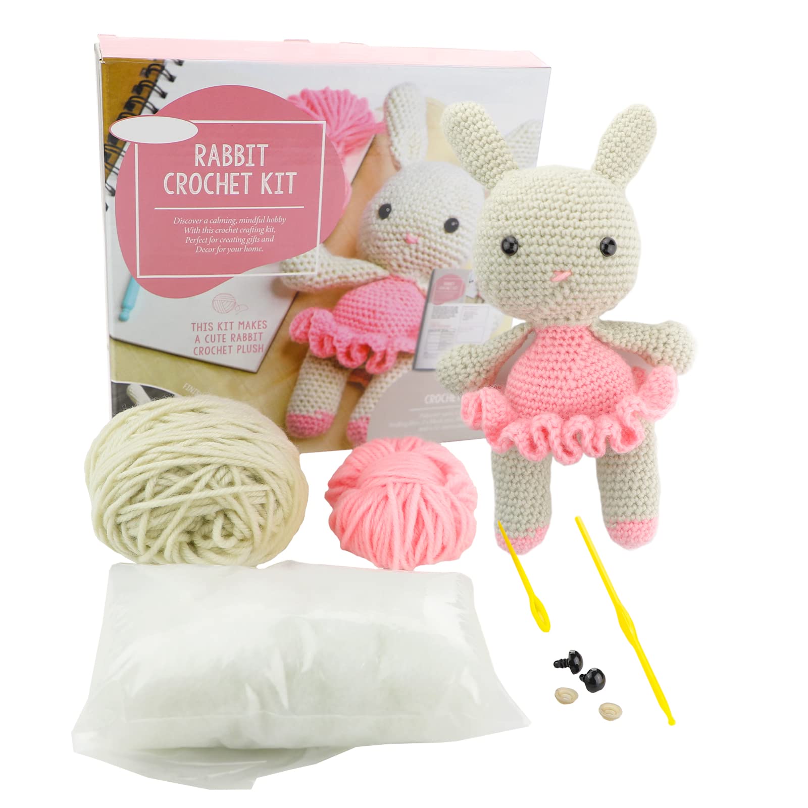 vidabita Beginner Crochet Kit - Rabbit Crochet Kit for Beginners, Amigurumi  Kit for Adults, DIY Knitting Kit Include Crochet Yarn, Hook, Needles and  Stuffing Fibre (10.6 in)