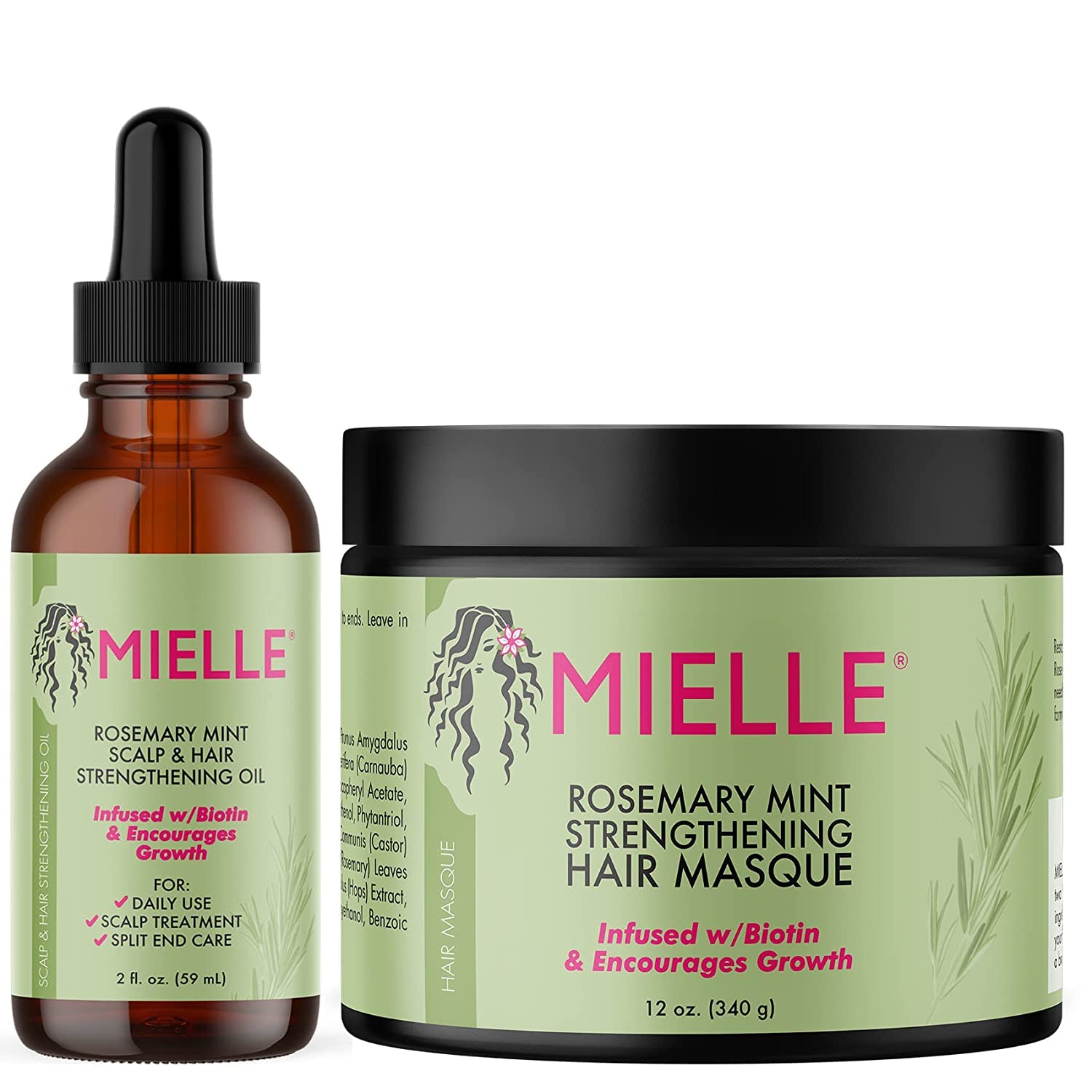 Mielle Hair Masque, Rosemary Mint, Strengthening - 12 oz