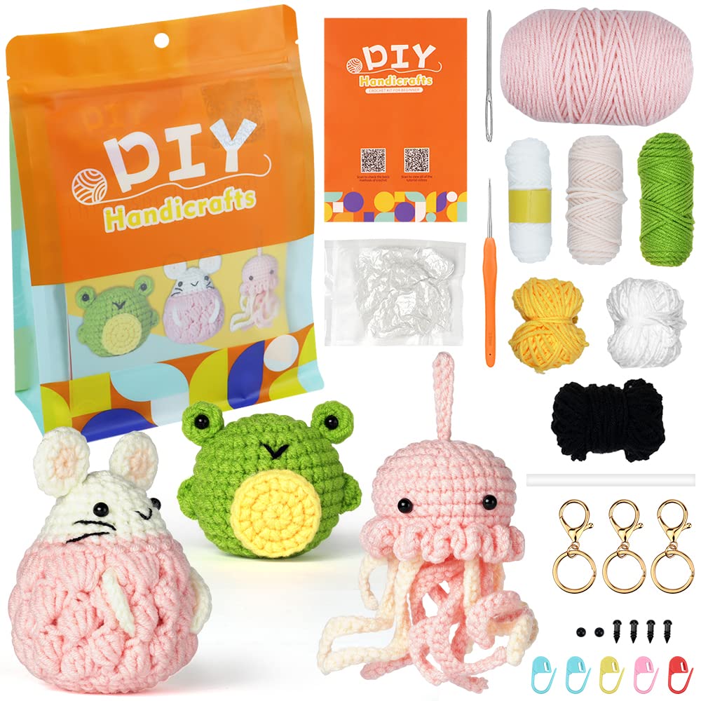 Crochet Kit for Beginners, Complete DIY Animals for Adults and