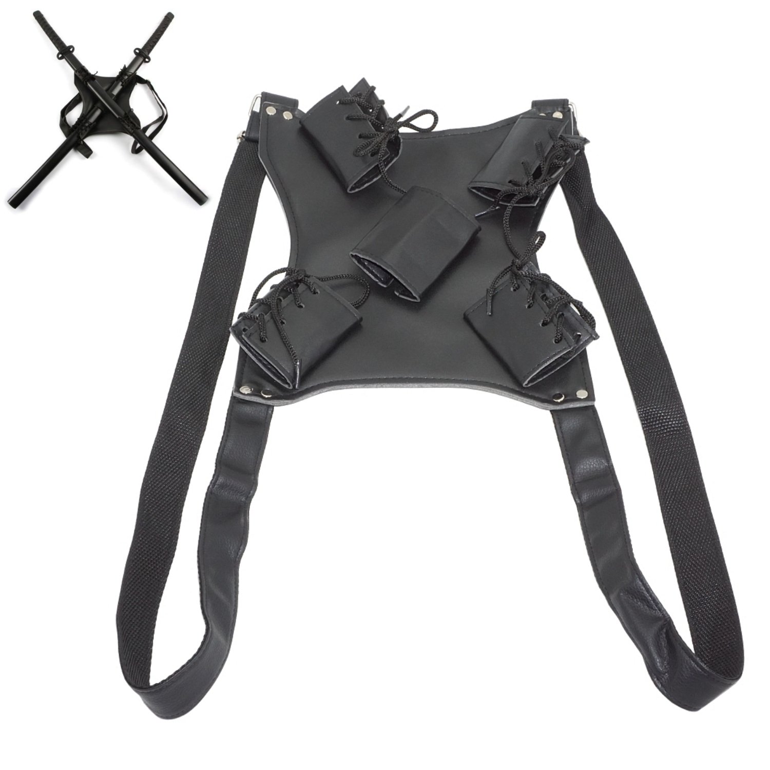 Double Sword Back Holster - Adjustable Cosplay Sheath For Katana & Costume Swords