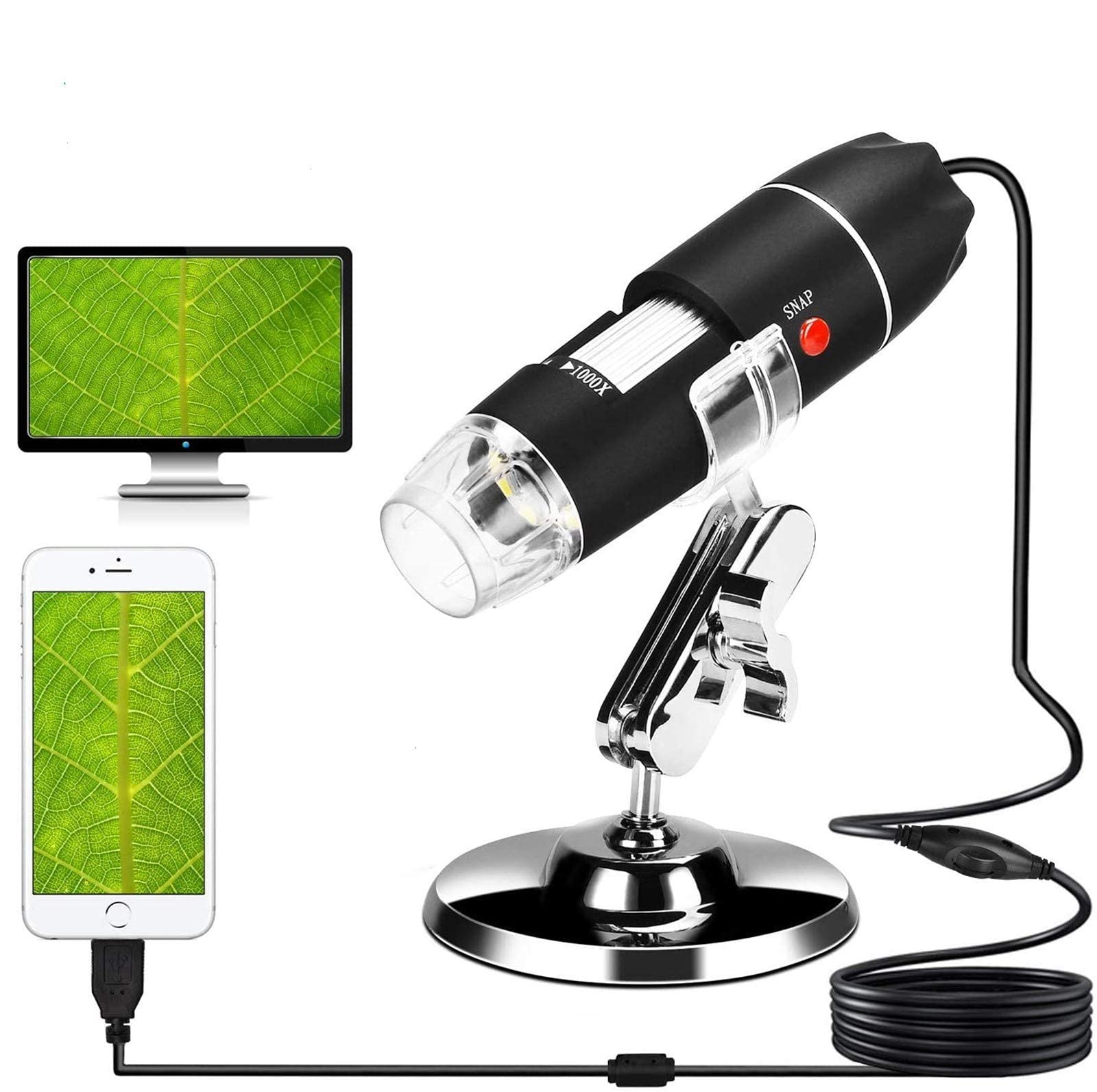 USB Microscope, 40X-1000X Digital Microscope 3 in 1 PCB Microscope